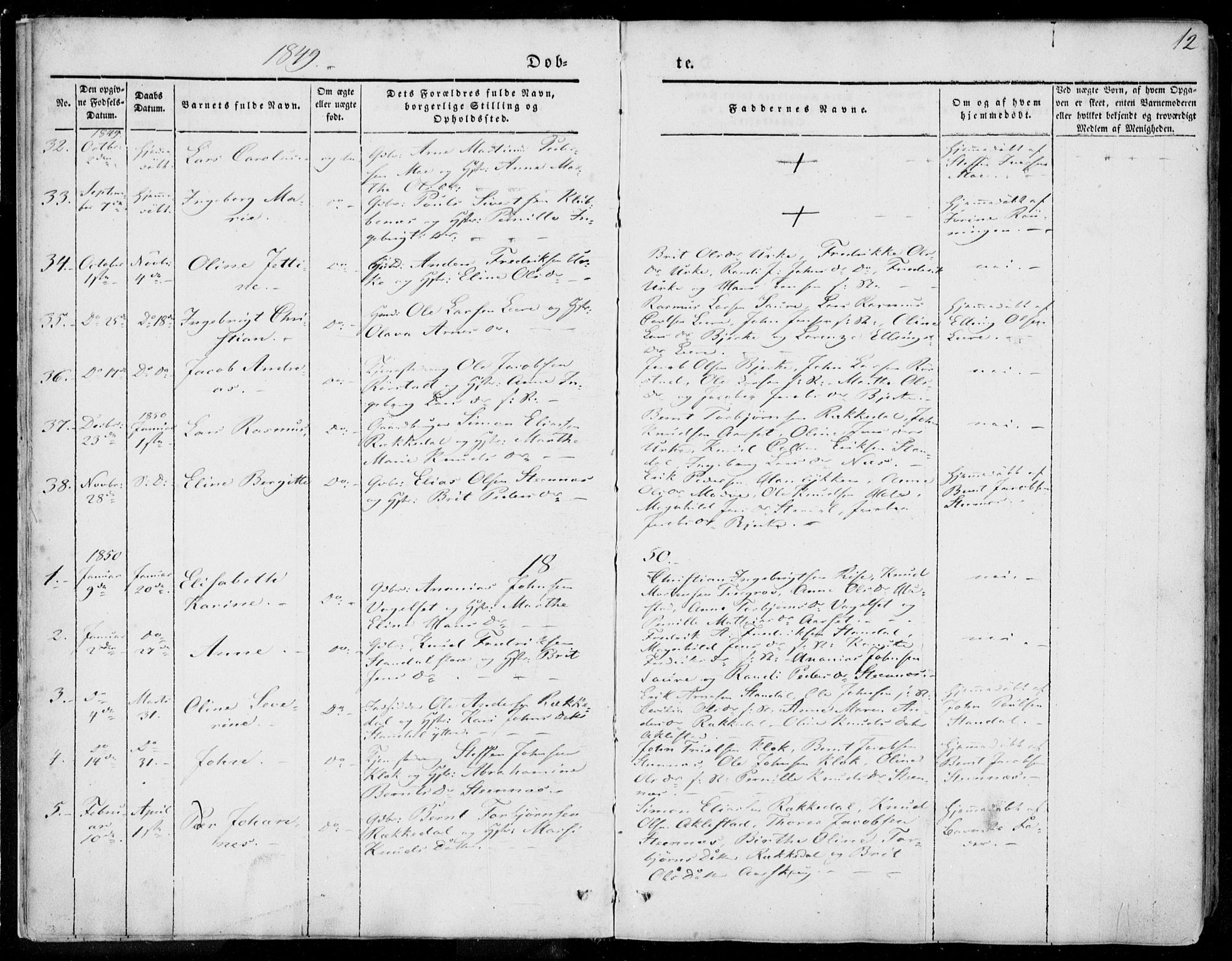 Ministerialprotokoller, klokkerbøker og fødselsregistre - Møre og Romsdal, AV/SAT-A-1454/515/L0209: Parish register (official) no. 515A05, 1847-1868, p. 12