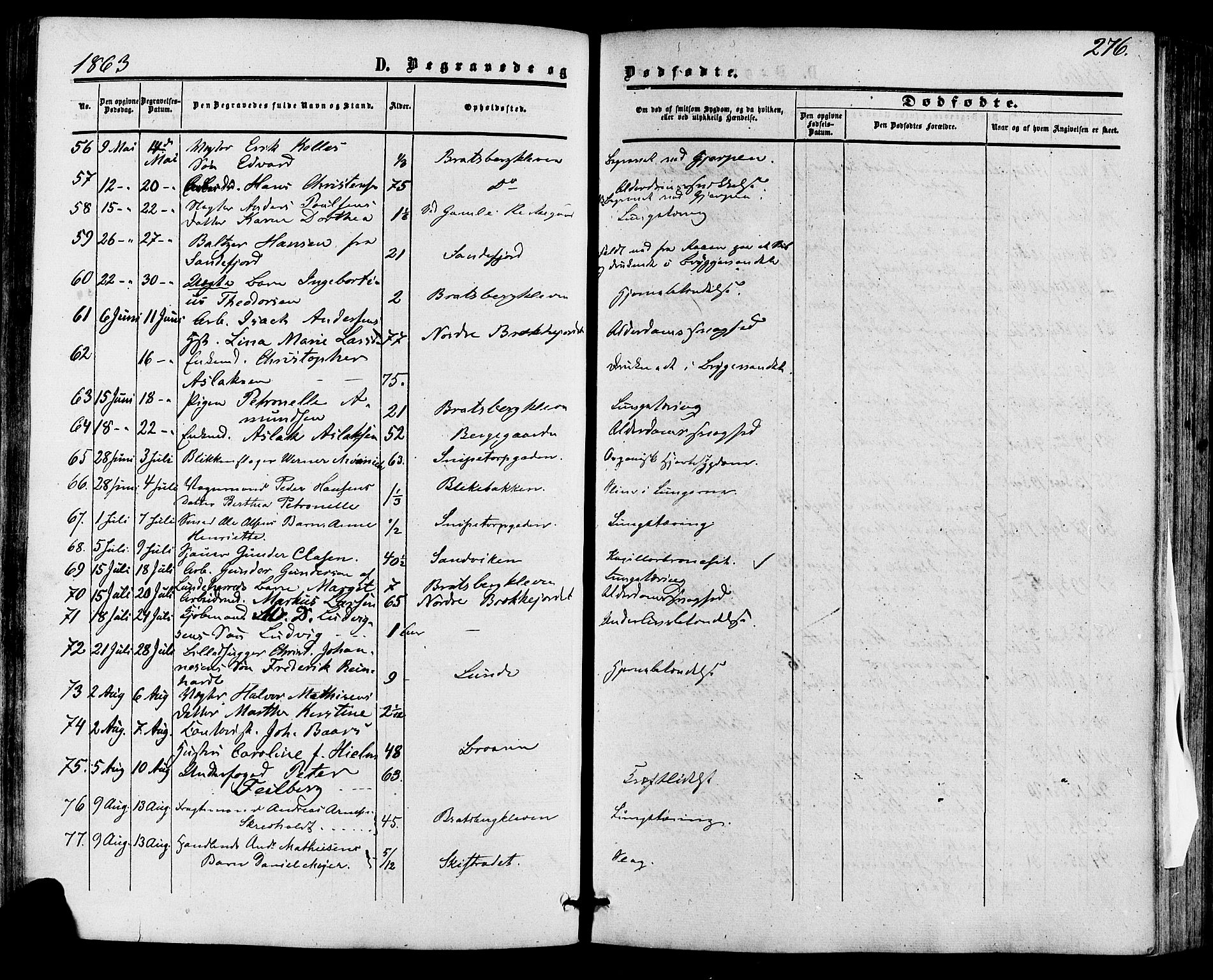 Skien kirkebøker, SAKO/A-302/F/Fa/L0007: Parish register (official) no. 7, 1856-1865, p. 276