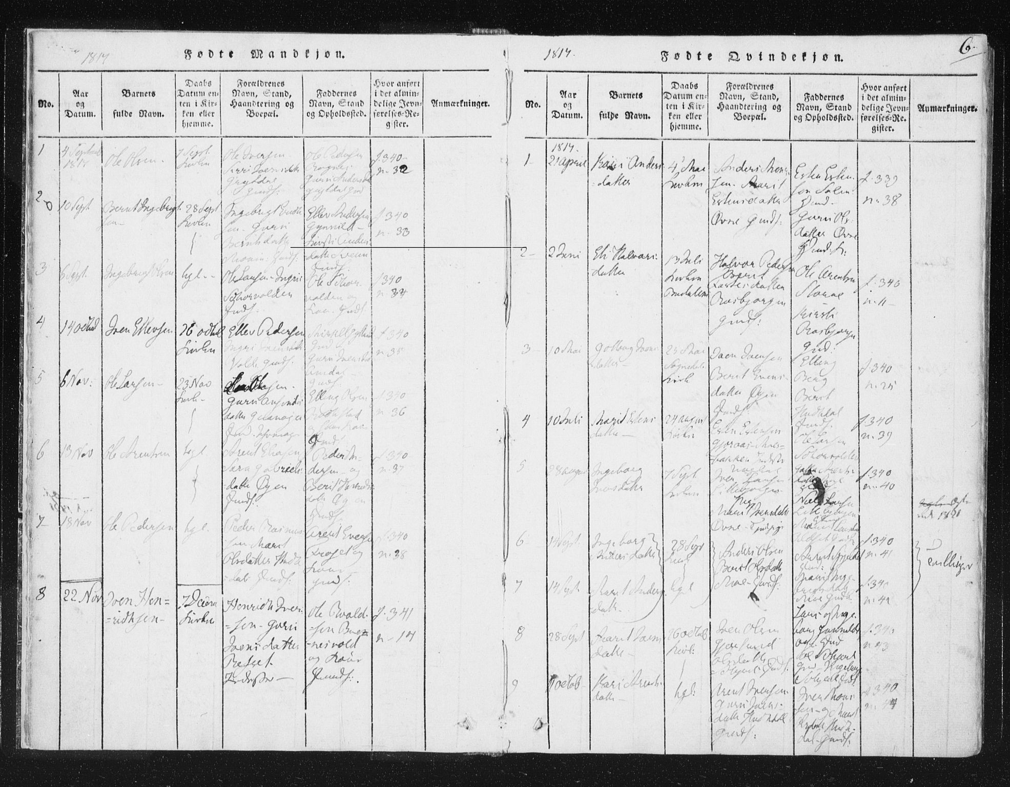 Ministerialprotokoller, klokkerbøker og fødselsregistre - Sør-Trøndelag, AV/SAT-A-1456/687/L0996: Parish register (official) no. 687A04, 1816-1842, p. 6