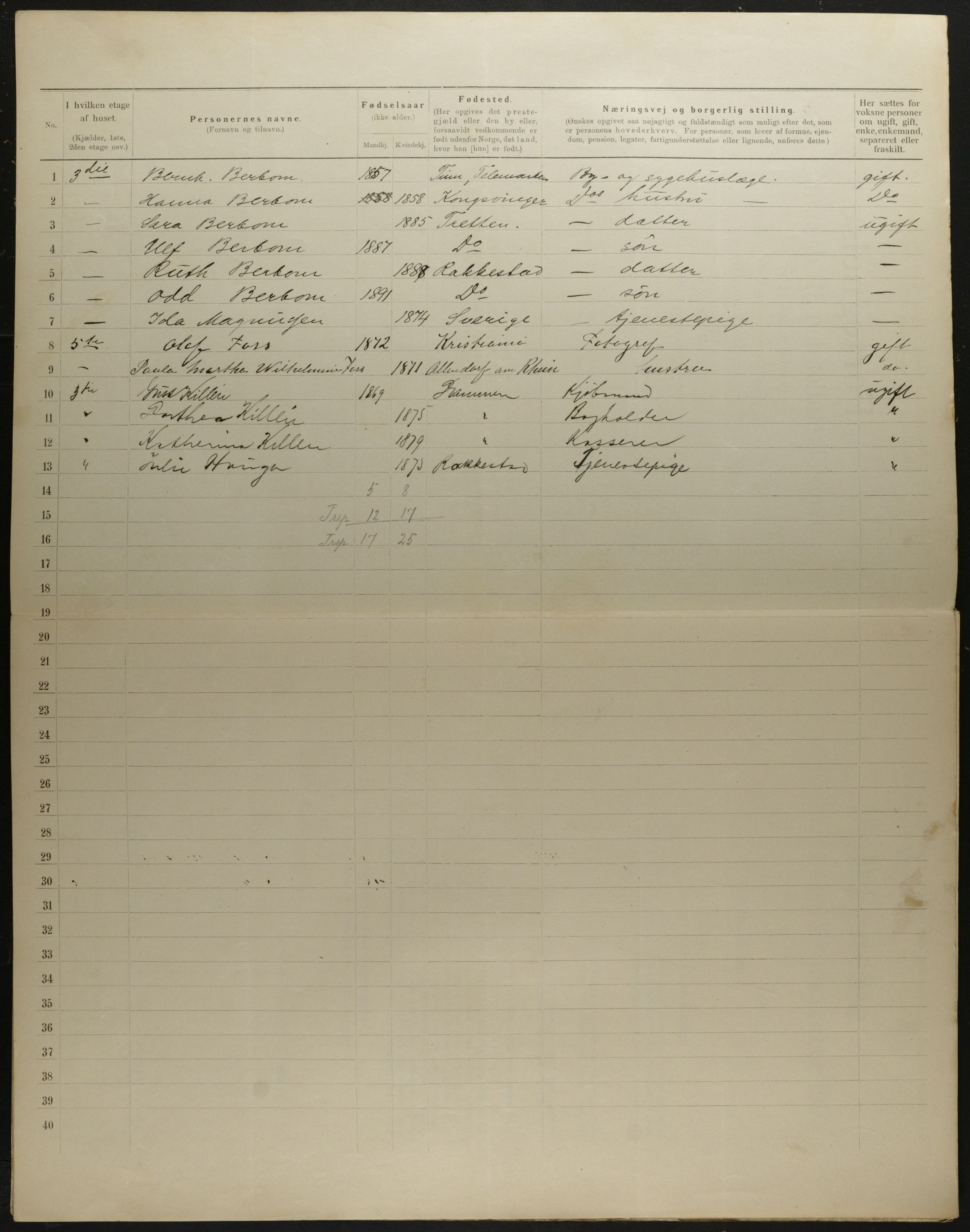 OBA, Municipal Census 1901 for Kristiania, 1901, p. 5042