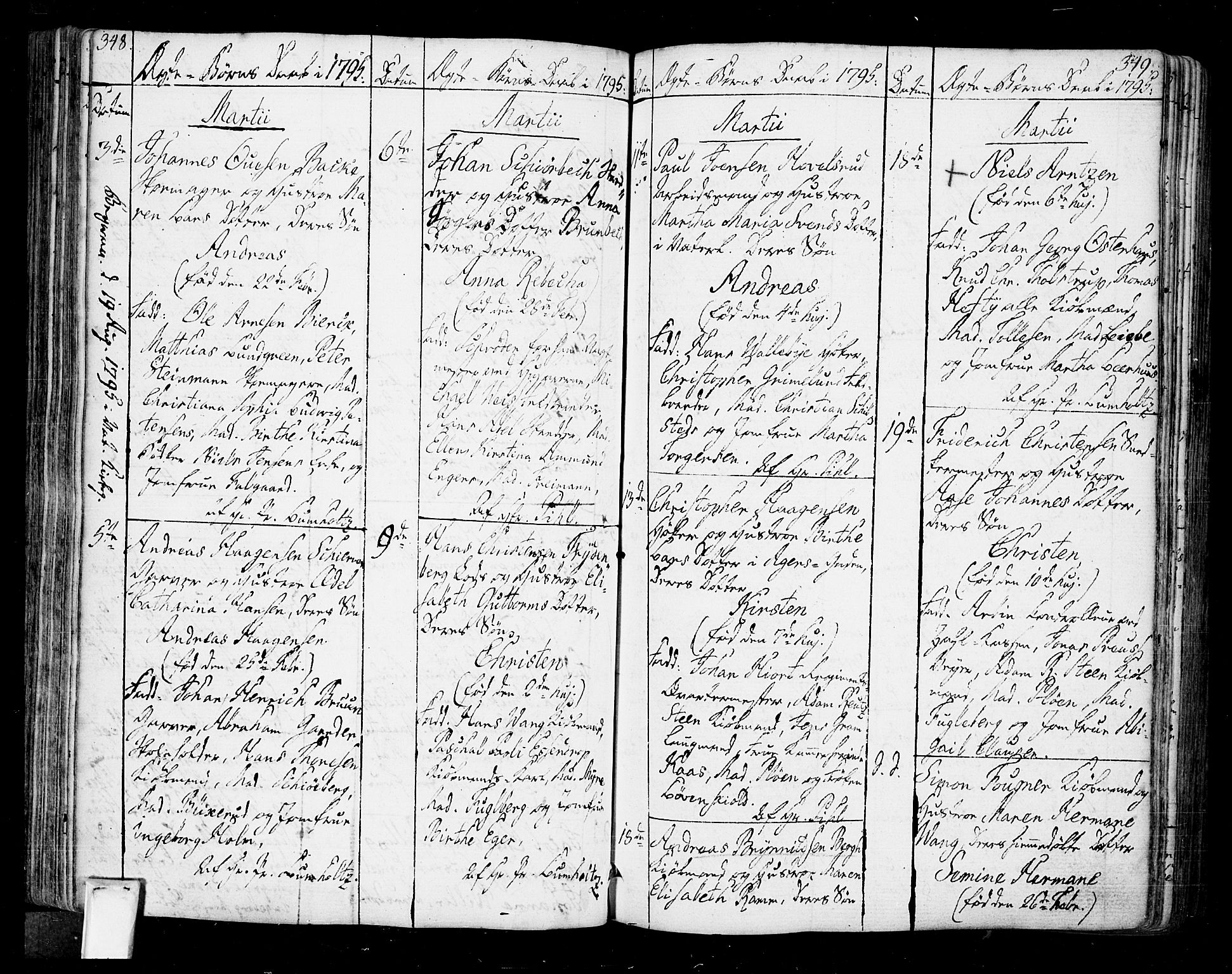 Oslo domkirke Kirkebøker, SAO/A-10752/F/Fa/L0005: Parish register (official) no. 5, 1787-1806, p. 348-349