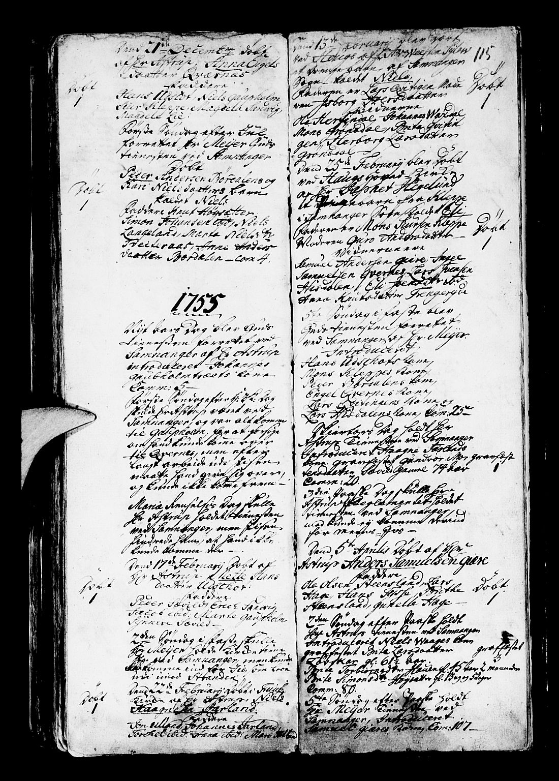 Os sokneprestembete, SAB/A-99929: Parish register (official) no. A 4, 1669-1760, p. 115