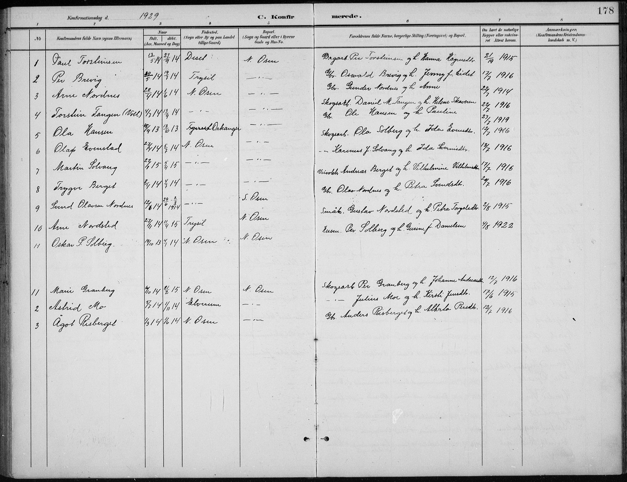 Åmot prestekontor, Hedmark, AV/SAH-PREST-056/H/Ha/Hab/L0003: Parish register (copy) no. 3, 1902-1938, p. 178