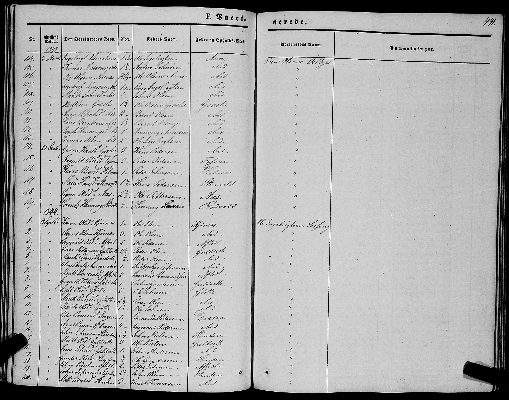 Ministerialprotokoller, klokkerbøker og fødselsregistre - Sør-Trøndelag, AV/SAT-A-1456/695/L1145: Parish register (official) no. 695A06 /1, 1843-1859, p. 441