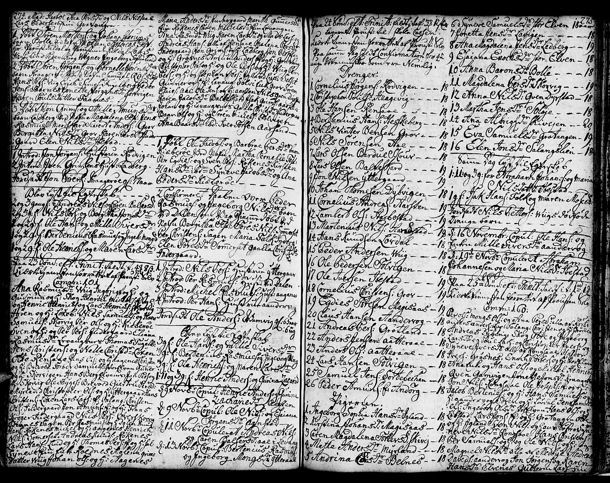 Ibestad sokneprestembete, AV/SATØ-S-0077/H/Ha/Hab/L0001klokker: Parish register (copy) no. 1, 1776-1808, p. 274-275