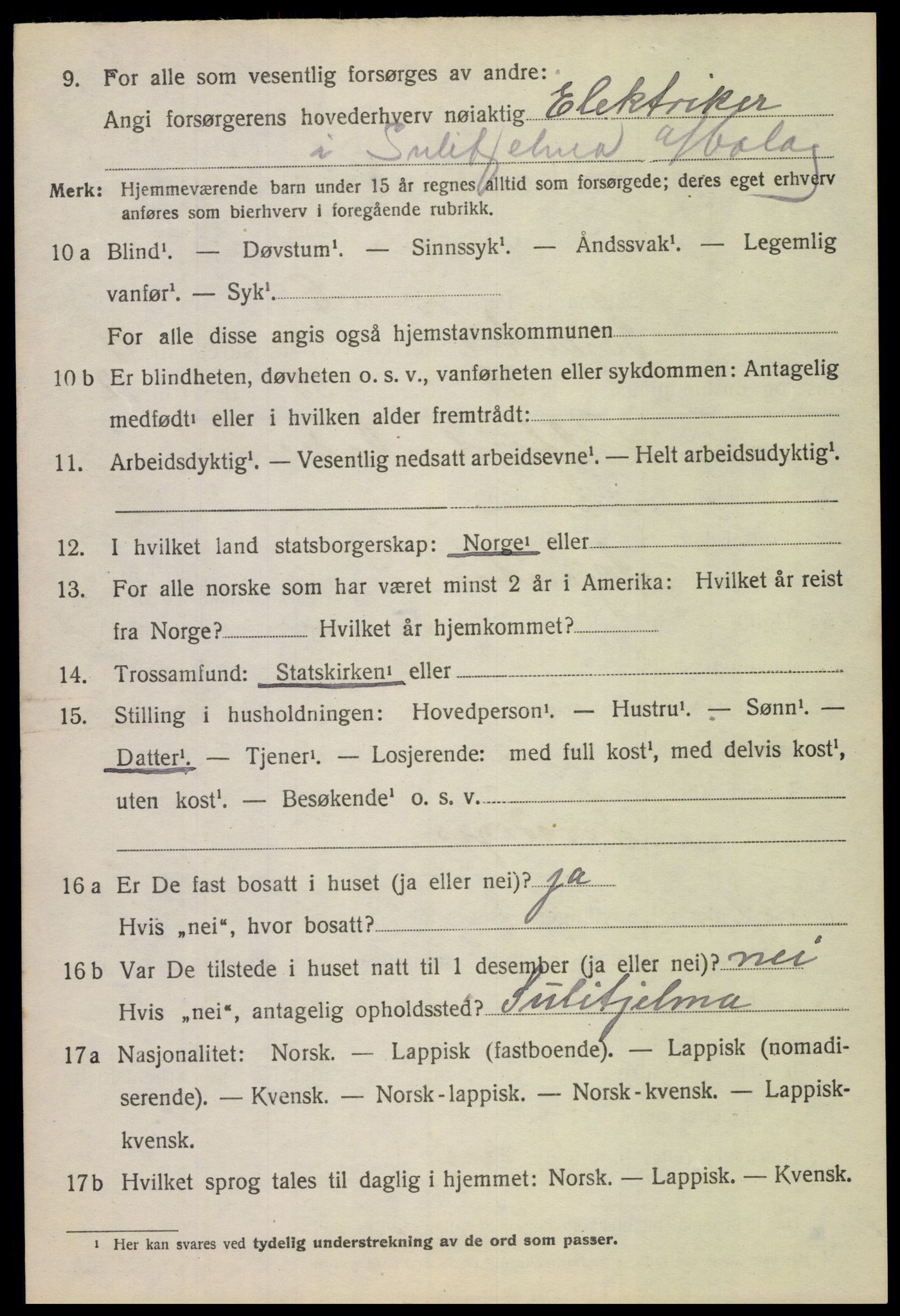 SAT, 1920 census for Skjerstad, 1920, p. 3512