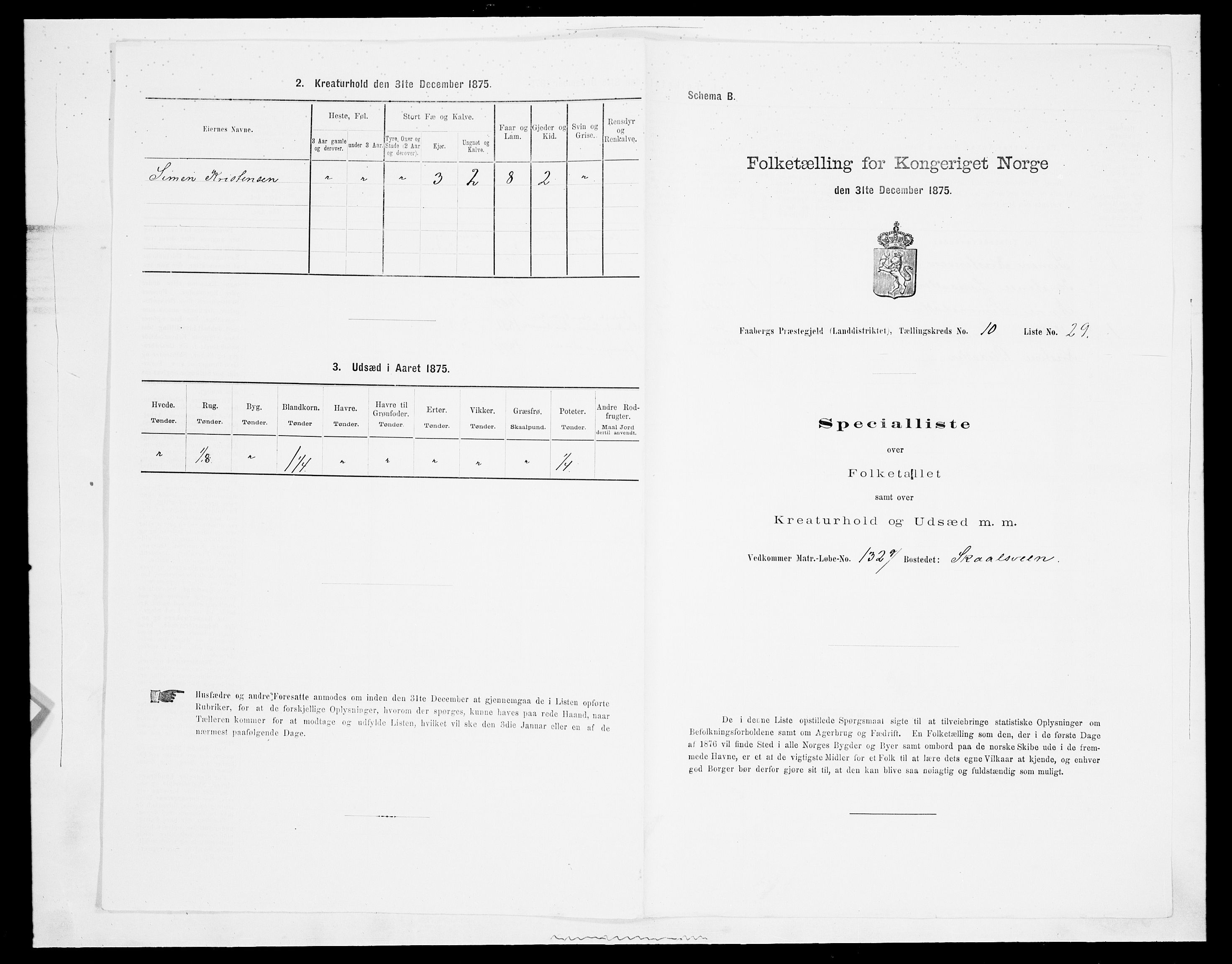 SAH, 1875 census for 0524L Fåberg/Fåberg og Lillehammer, 1875, p. 1268