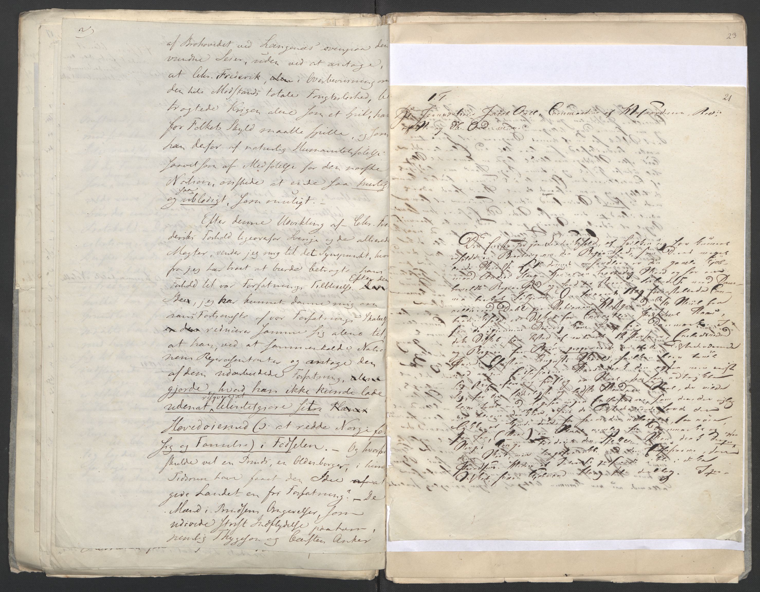 Faye, Andreas, AV/RA-PA-0015/F/Fh/L0028/0003: -- / Optegnelser ang. begivenhedene 1807-1814 af Thulstrup, L. Stoud Platou, C. St. Platou, G. Sverdrup, Løvenskiold m.fl. (afg. i samme anledning), p. 23