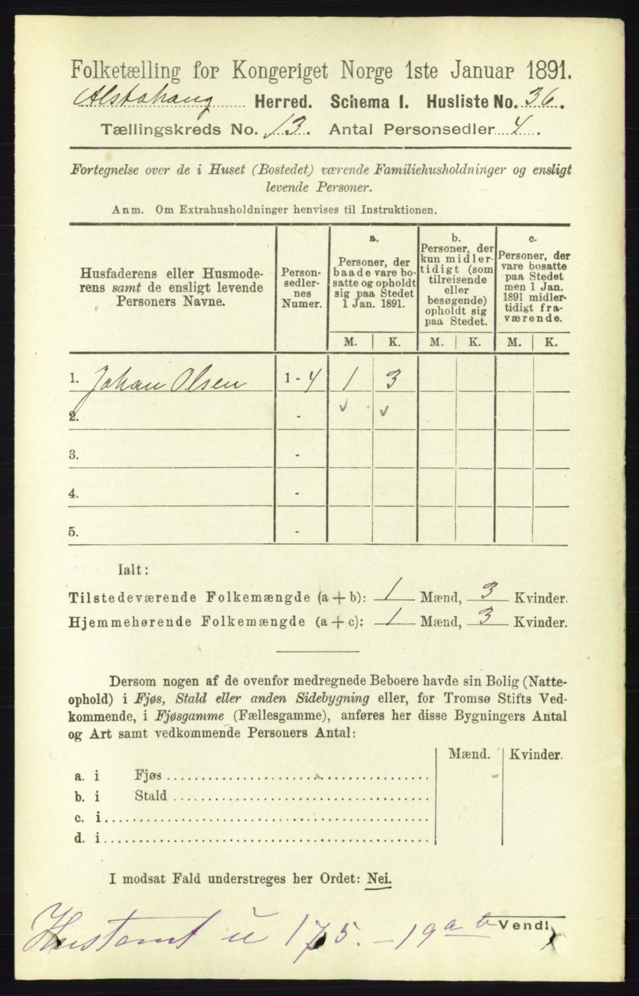 RA, 1891 census for 1820 Alstahaug, 1891, p. 4653