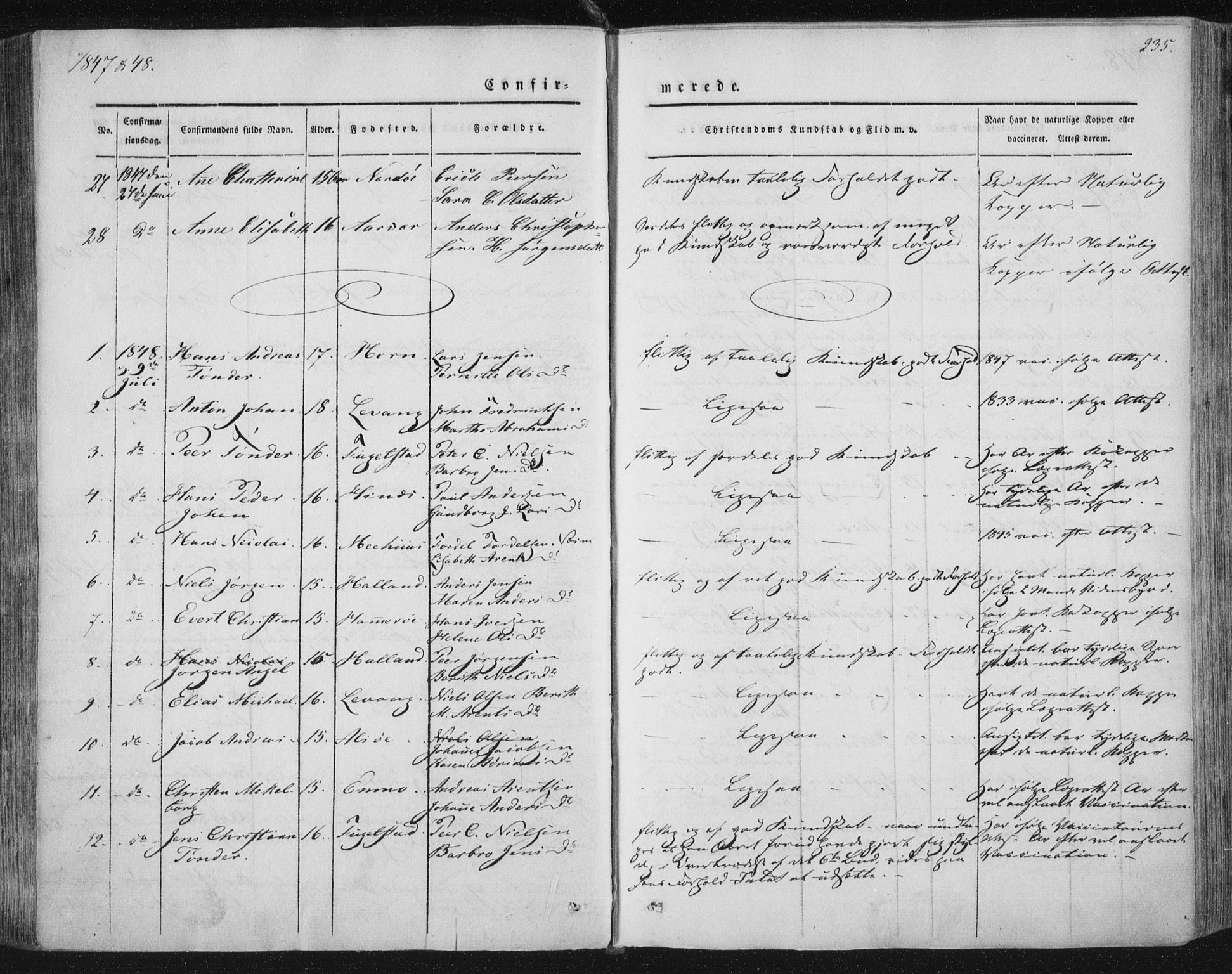 Ministerialprotokoller, klokkerbøker og fødselsregistre - Nordland, AV/SAT-A-1459/838/L0549: Parish register (official) no. 838A07, 1840-1854, p. 235