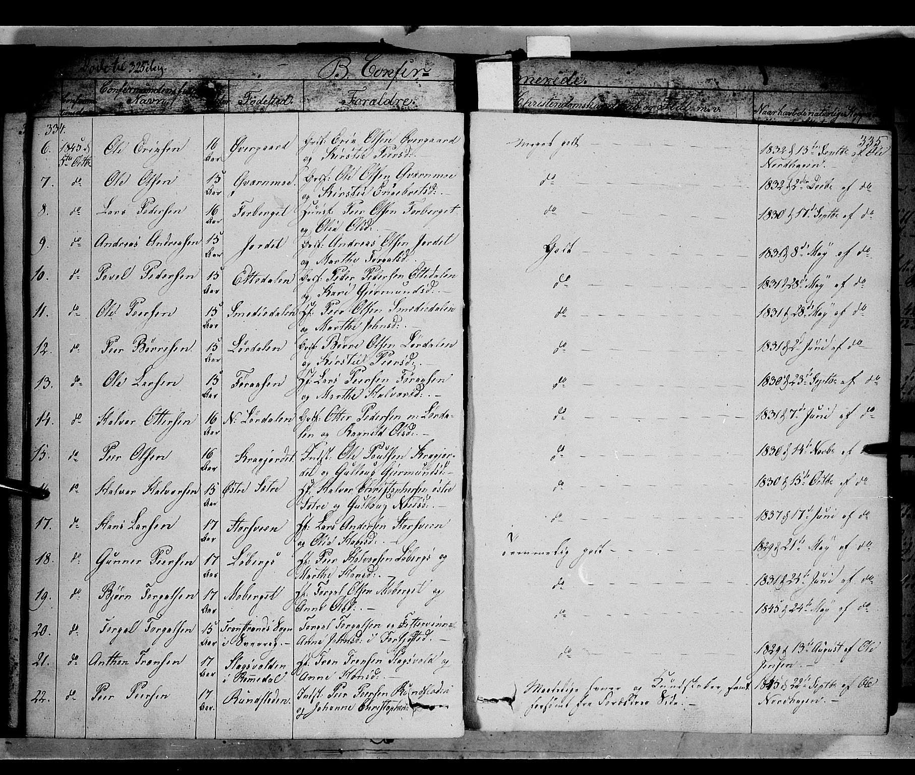 Trysil prestekontor, SAH/PREST-046/H/Ha/Haa/L0004: Parish register (official) no. 4 /1, 1842-1850, p. 334-335