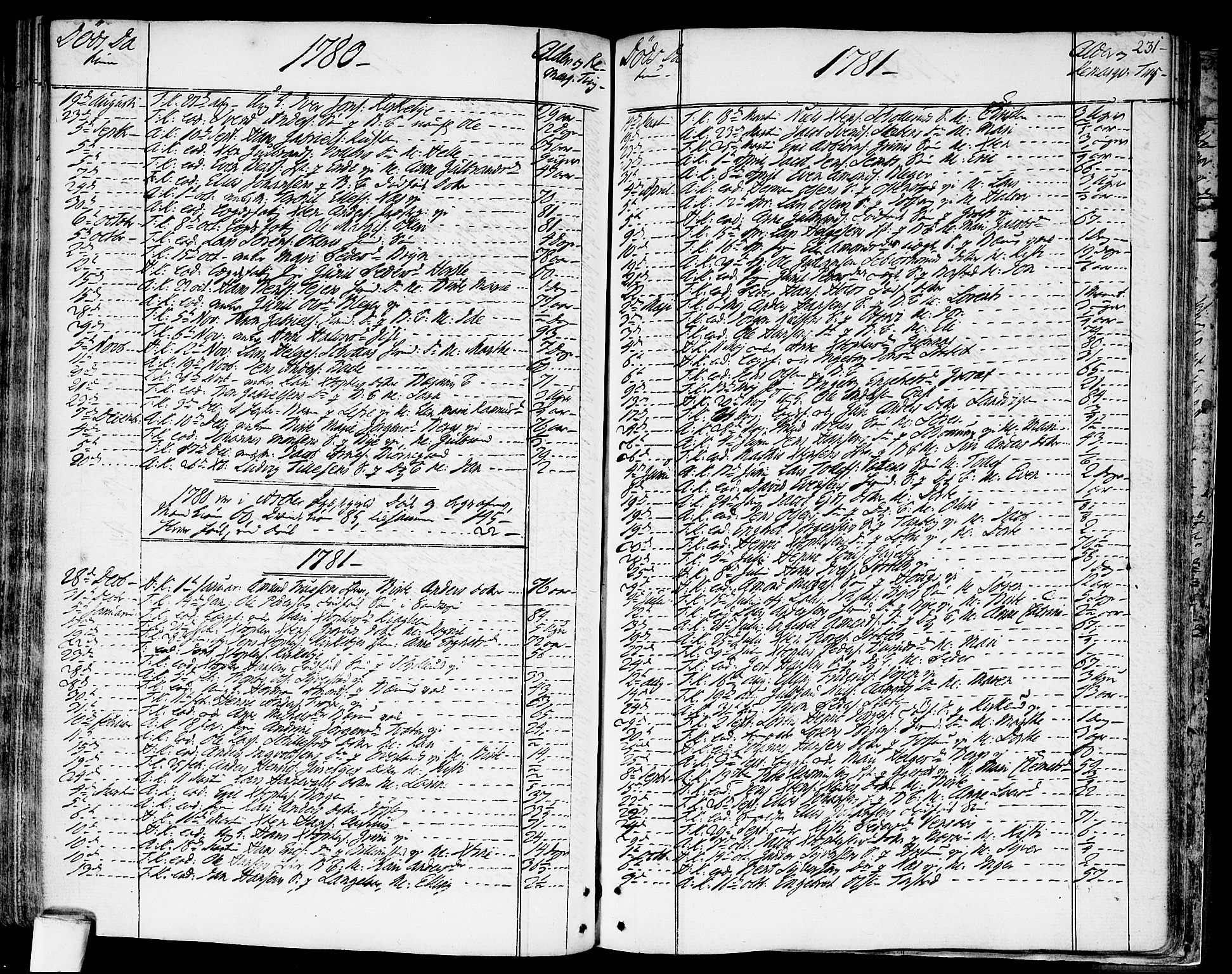 Asker prestekontor Kirkebøker, SAO/A-10256a/F/Fa/L0003: Parish register (official) no. I 3, 1767-1807, p. 231