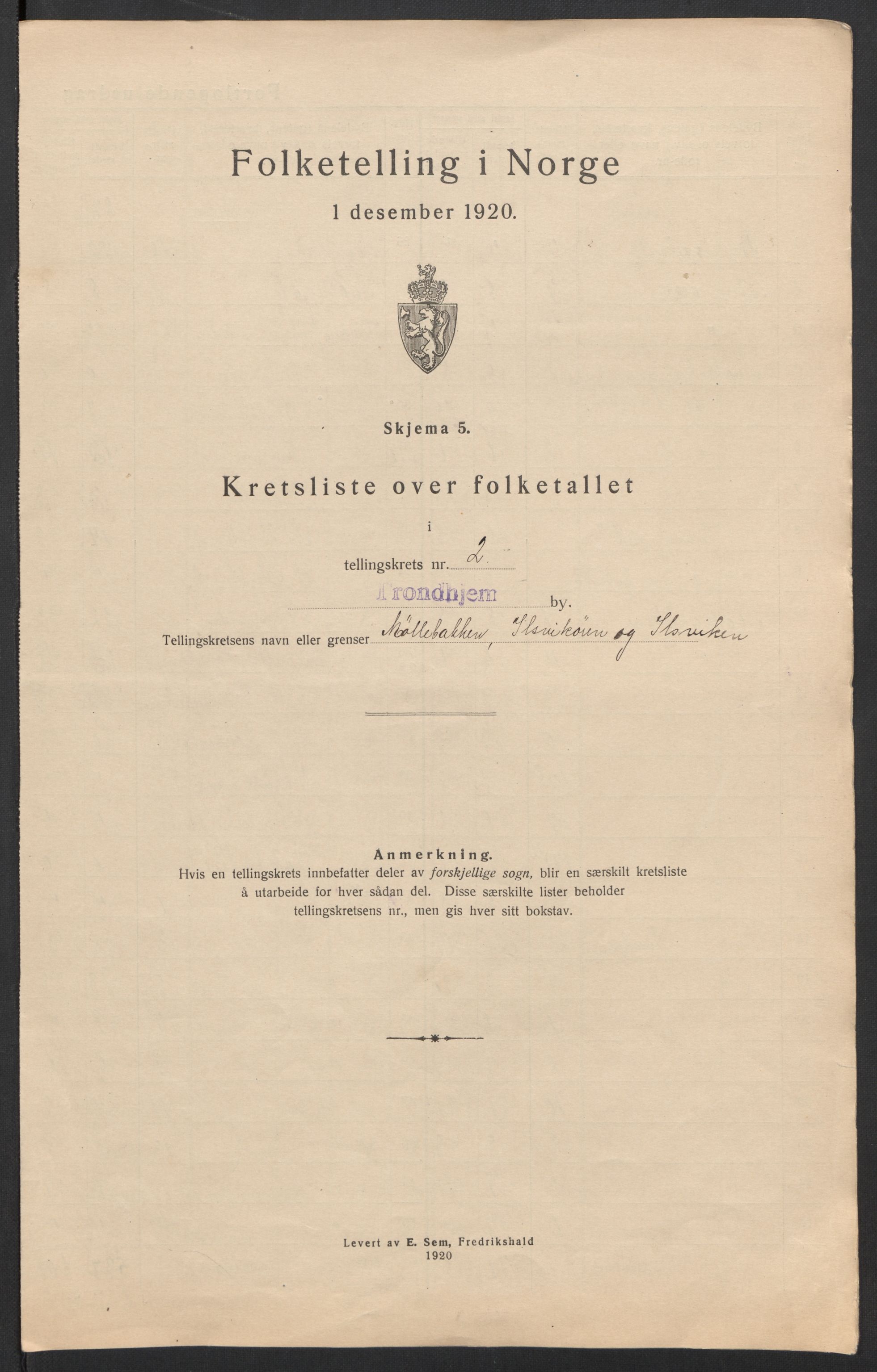 SAT, 1920 census for Trondheim, 1920, p. 14