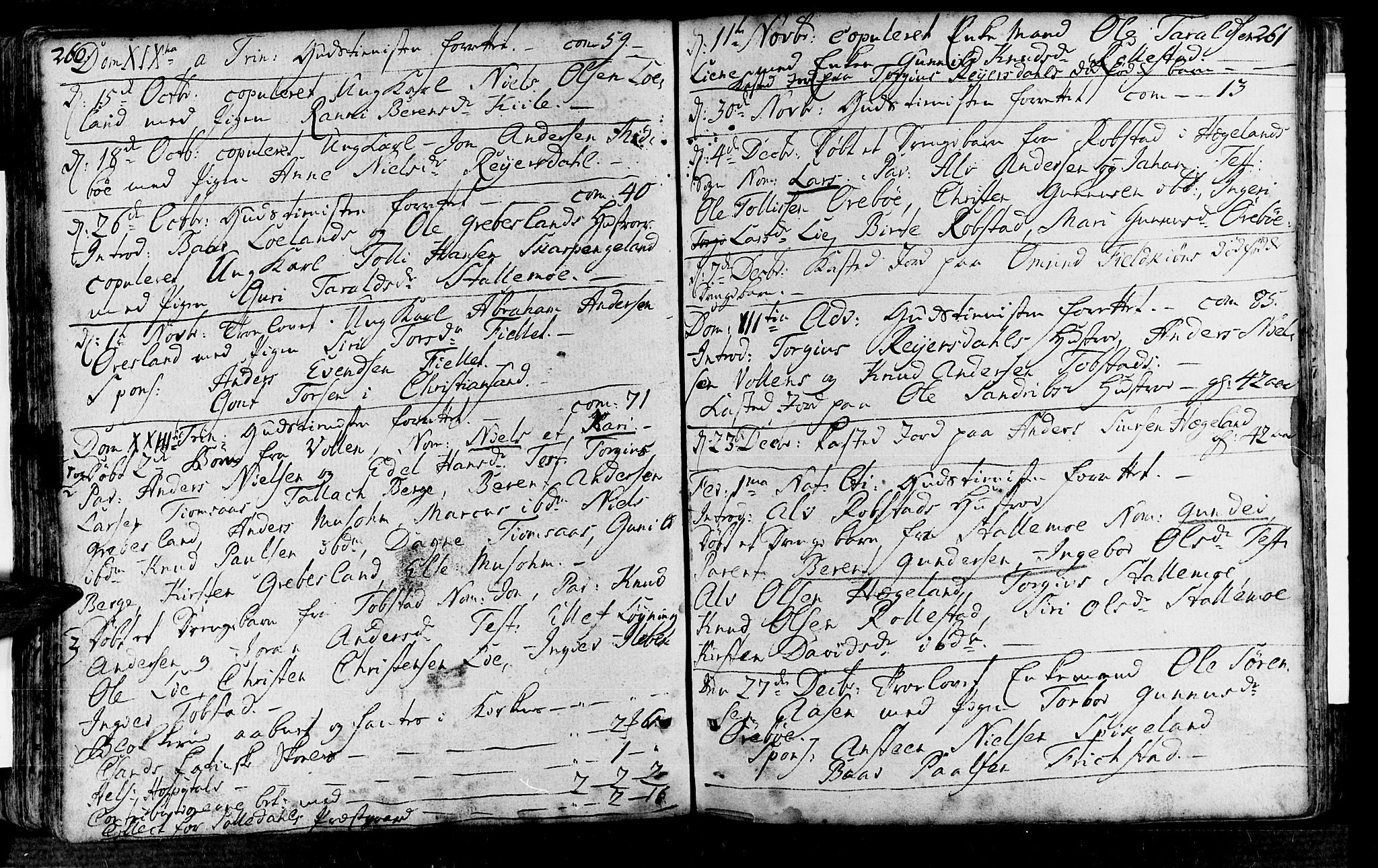 Vennesla sokneprestkontor, AV/SAK-1111-0045/Fa/Fac/L0001: Parish register (official) no. A 1, 1743-1784, p. 260-261