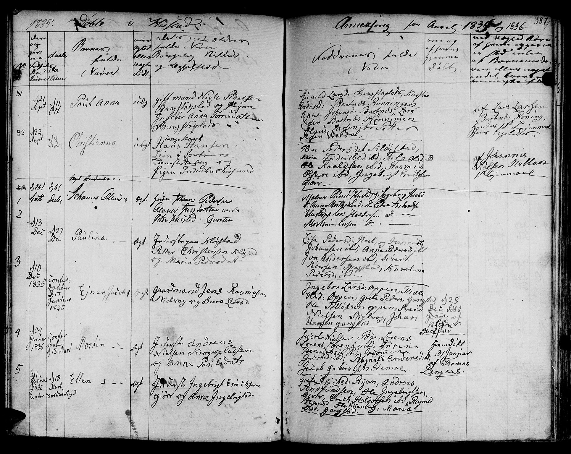 Ministerialprotokoller, klokkerbøker og fødselsregistre - Nord-Trøndelag, AV/SAT-A-1458/730/L0277: Parish register (official) no. 730A06 /3, 1830-1839, p. 387