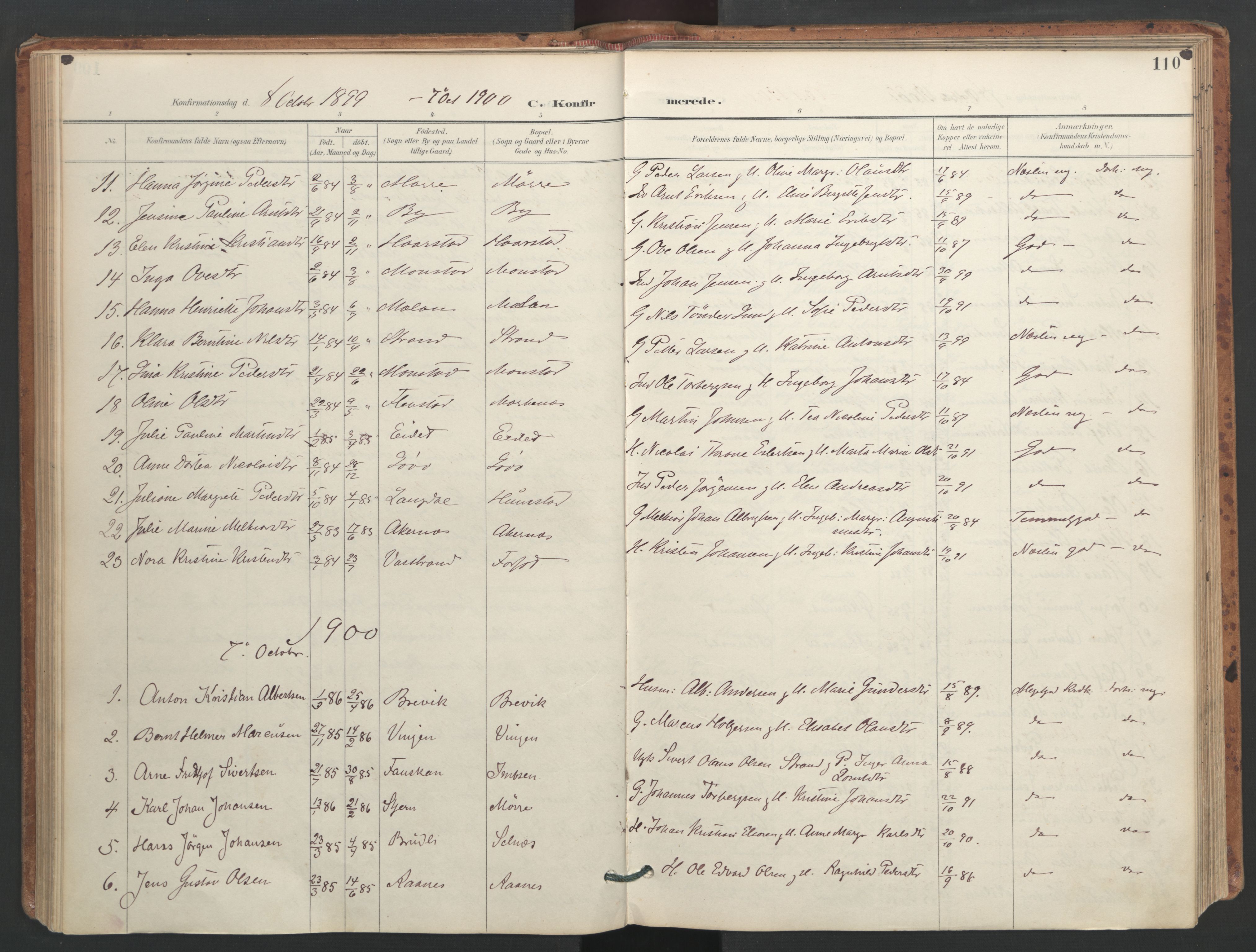 Ministerialprotokoller, klokkerbøker og fødselsregistre - Sør-Trøndelag, SAT/A-1456/655/L0681: Parish register (official) no. 655A10, 1895-1907, p. 110