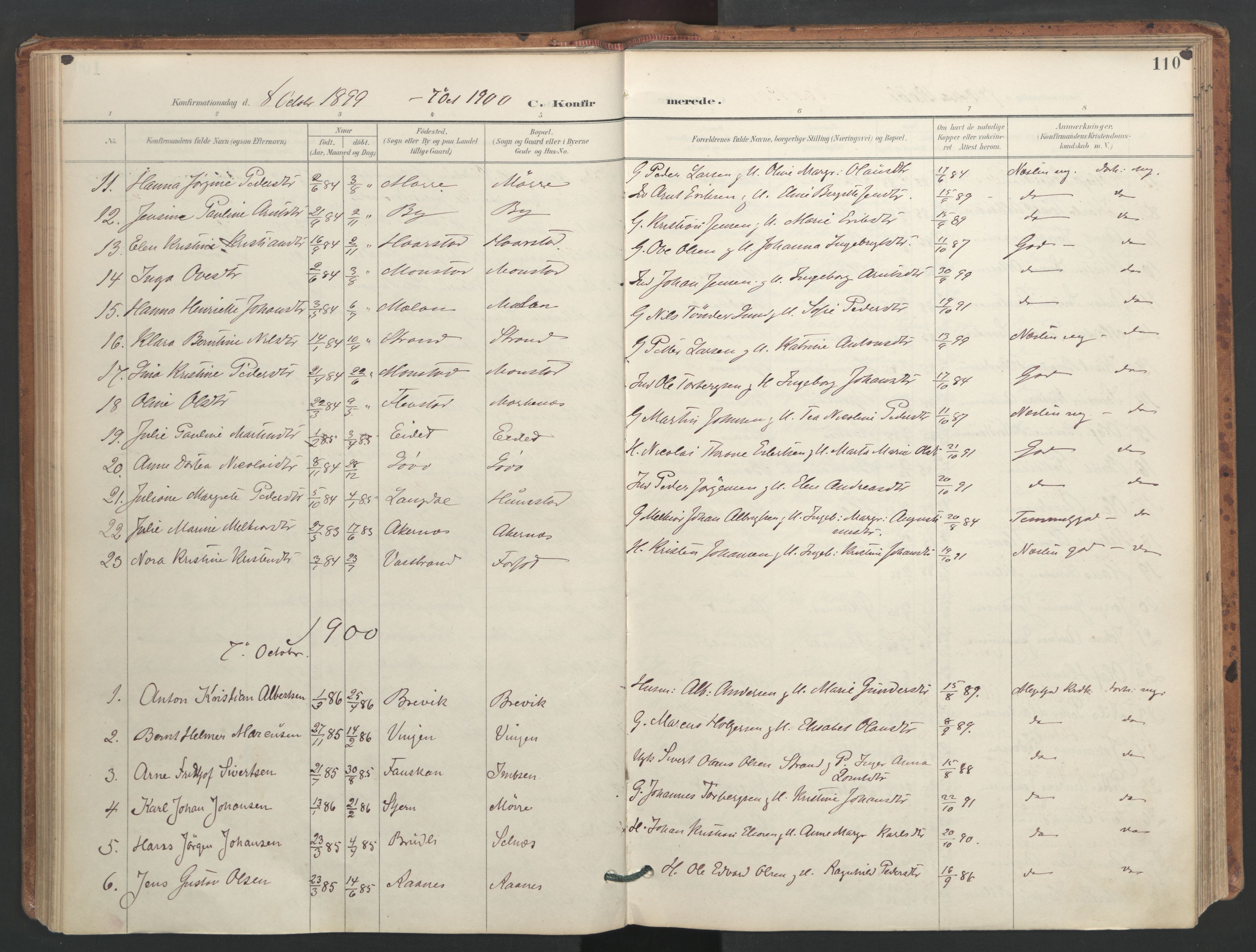 Ministerialprotokoller, klokkerbøker og fødselsregistre - Sør-Trøndelag, AV/SAT-A-1456/655/L0681: Parish register (official) no. 655A10, 1895-1907, p. 110