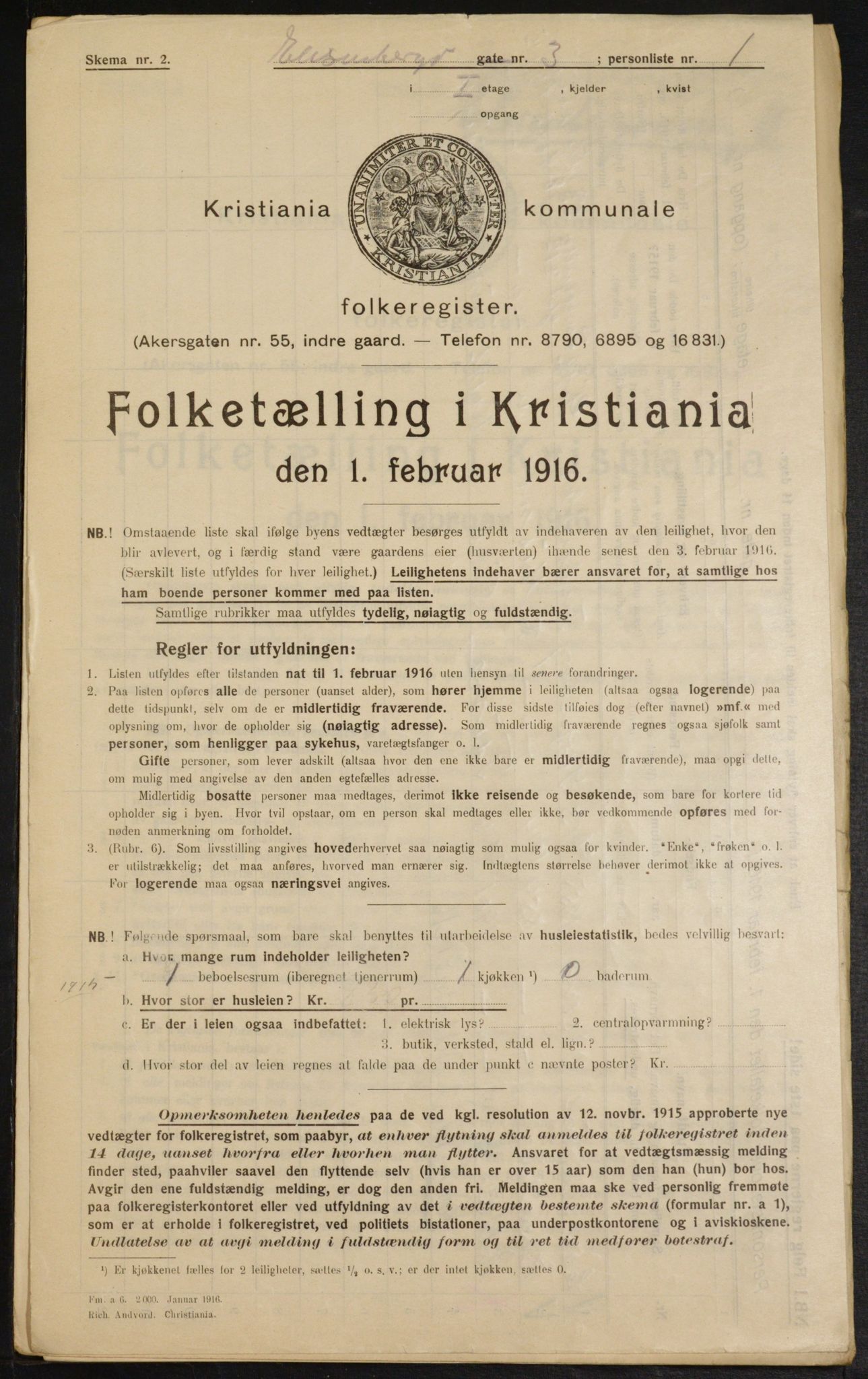 OBA, Municipal Census 1916 for Kristiania, 1916, p. 20758