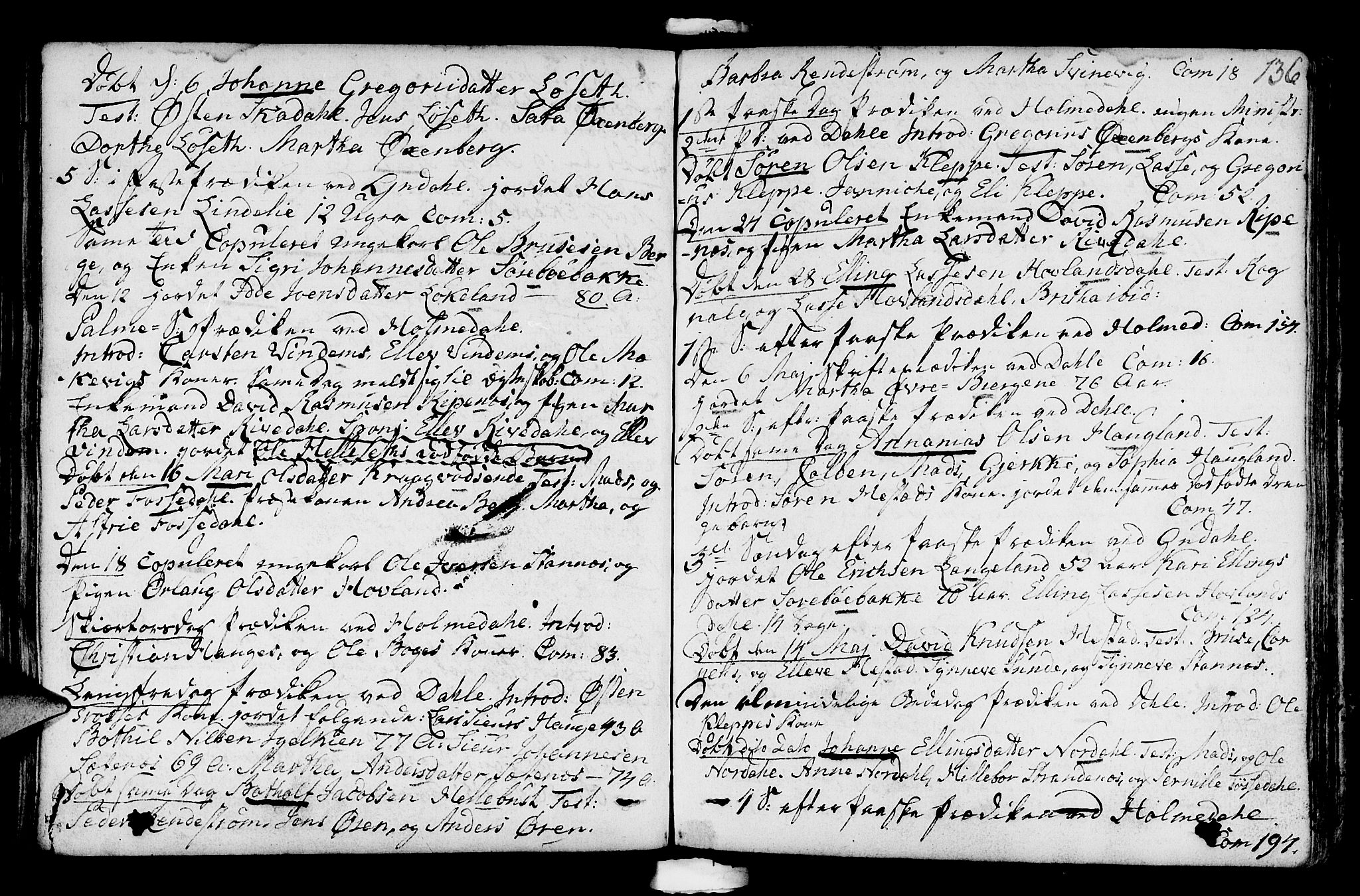 Fjaler sokneprestembete, SAB/A-79801/H/Haa/Haaa/L0003: Parish register (official) no. A 3, 1799-1814, p. 136