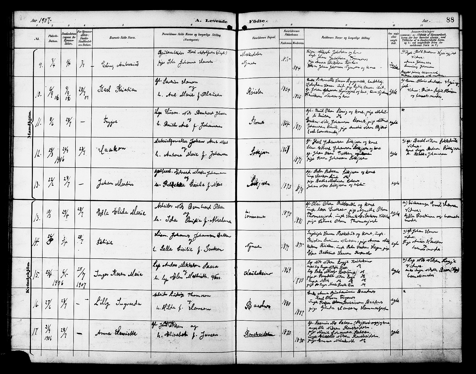 Skjervøy sokneprestkontor, AV/SATØ-S-1300/H/Ha/Hab/L0021klokker: Parish register (copy) no. 21, 1893-1910, p. 88