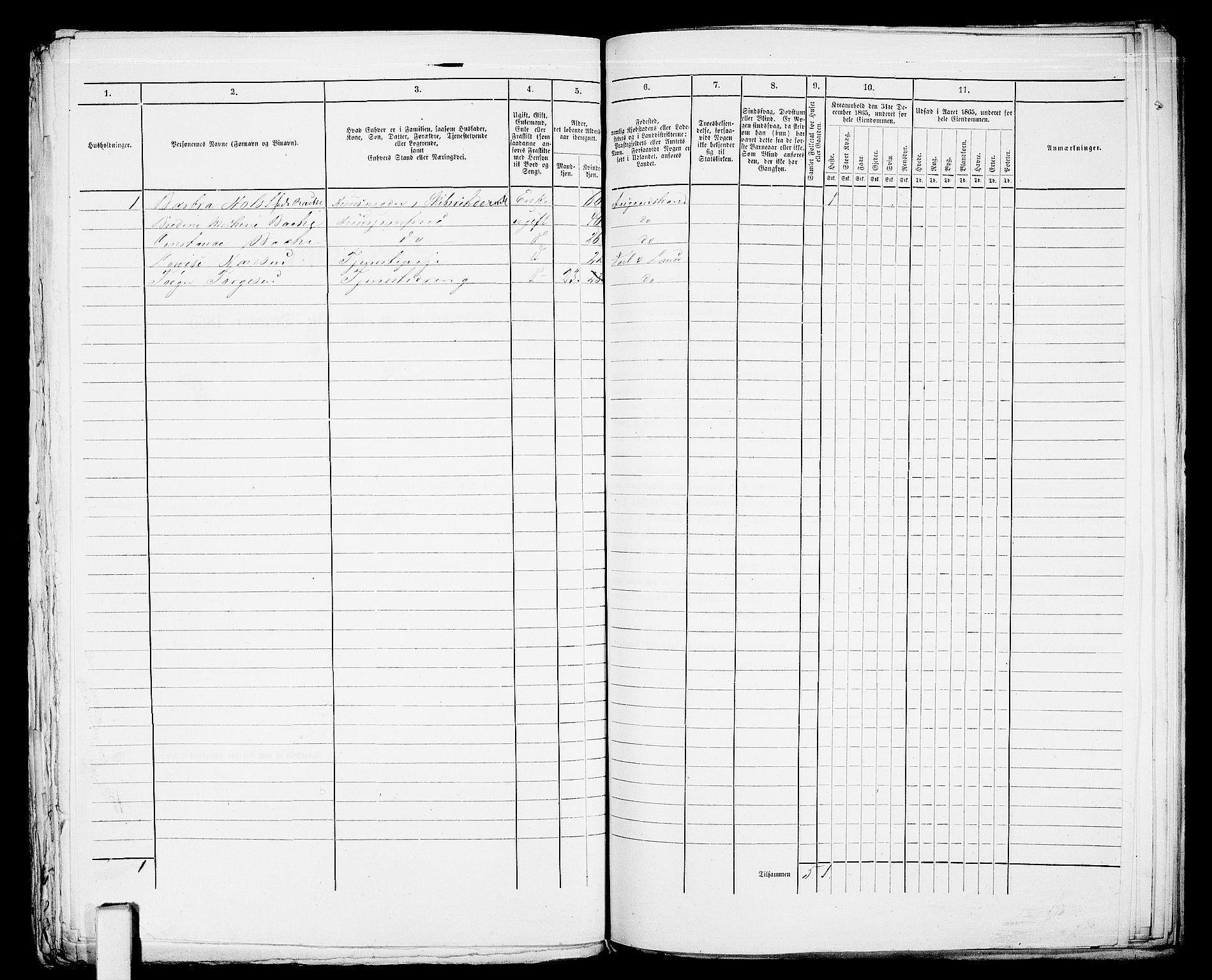 RA, 1865 census for Botne/Holmestrand, 1865, p. 334