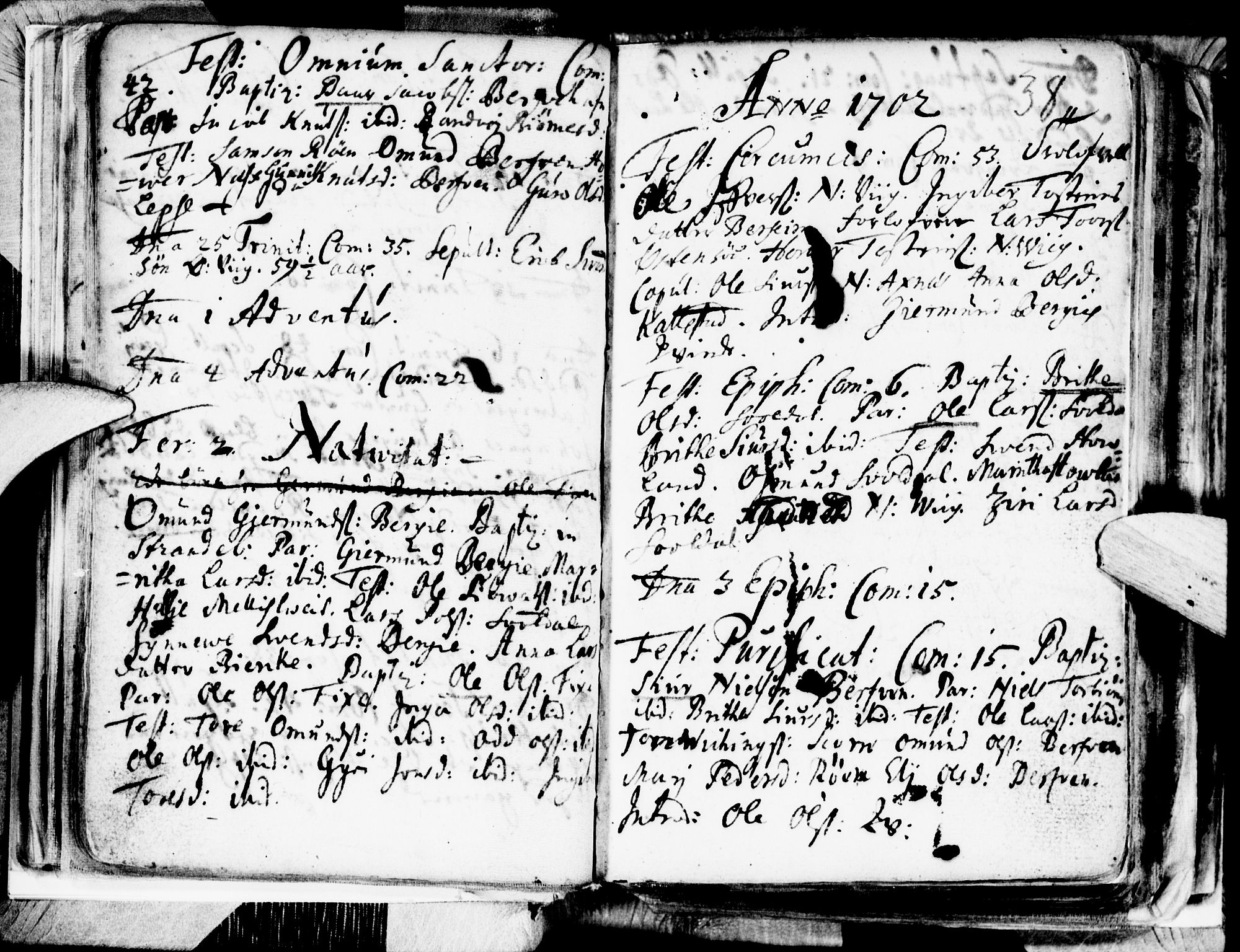 Kvam sokneprestembete, AV/SAB-A-76201/H/Haa: Parish register (official) no. A 1, 1690-1741, p. 38