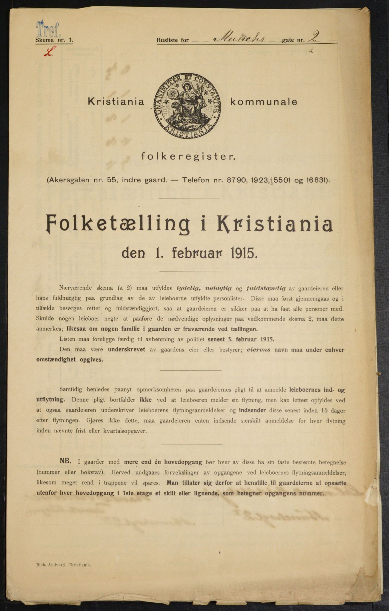 OBA, Municipal Census 1915 for Kristiania, 1915, p. 66066