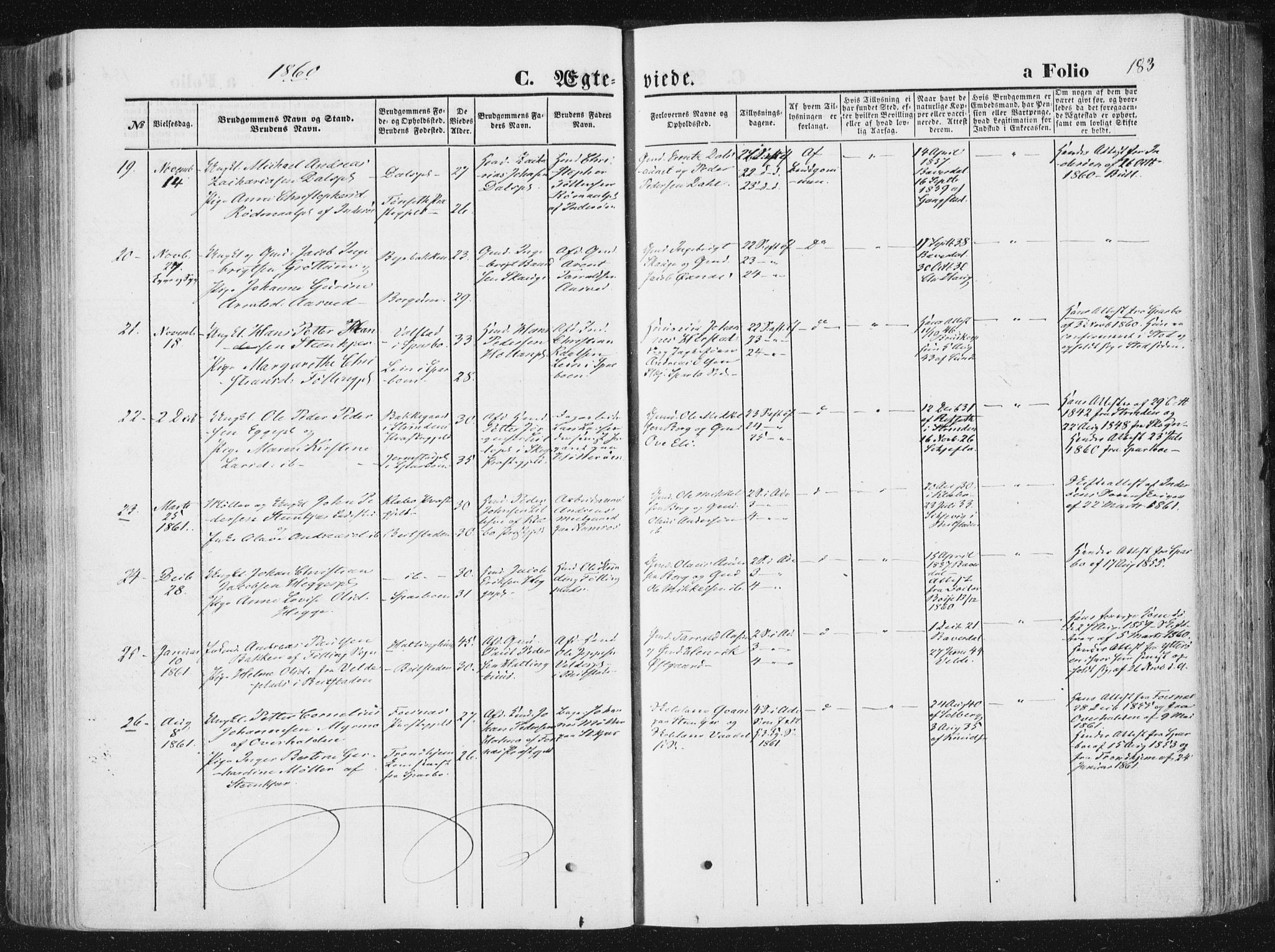 Ministerialprotokoller, klokkerbøker og fødselsregistre - Nord-Trøndelag, SAT/A-1458/746/L0447: Parish register (official) no. 746A06, 1860-1877, p. 183