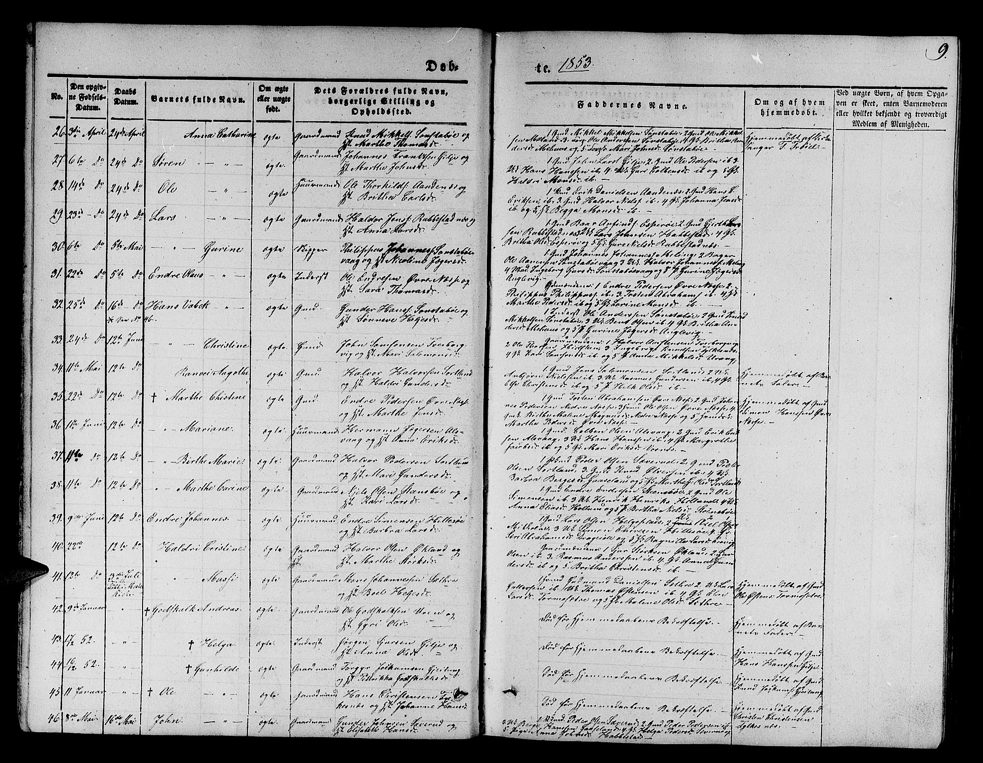 Finnås sokneprestembete, SAB/A-99925/H/Ha/Hab/Habb/L0001: Parish register (copy) no. B 1, 1851-1870, p. 9