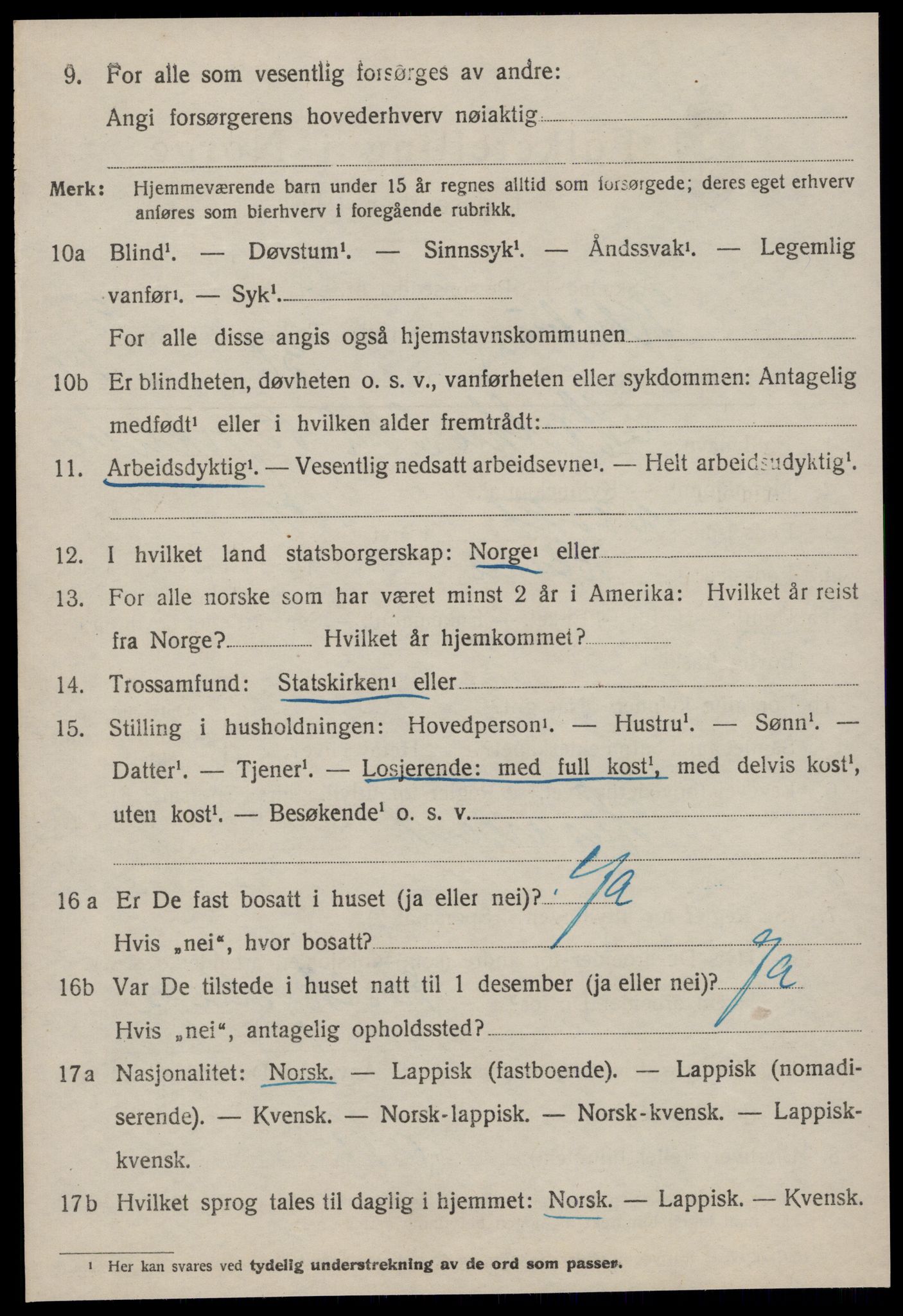 SAT, 1920 census for Klæbu, 1920, p. 2069