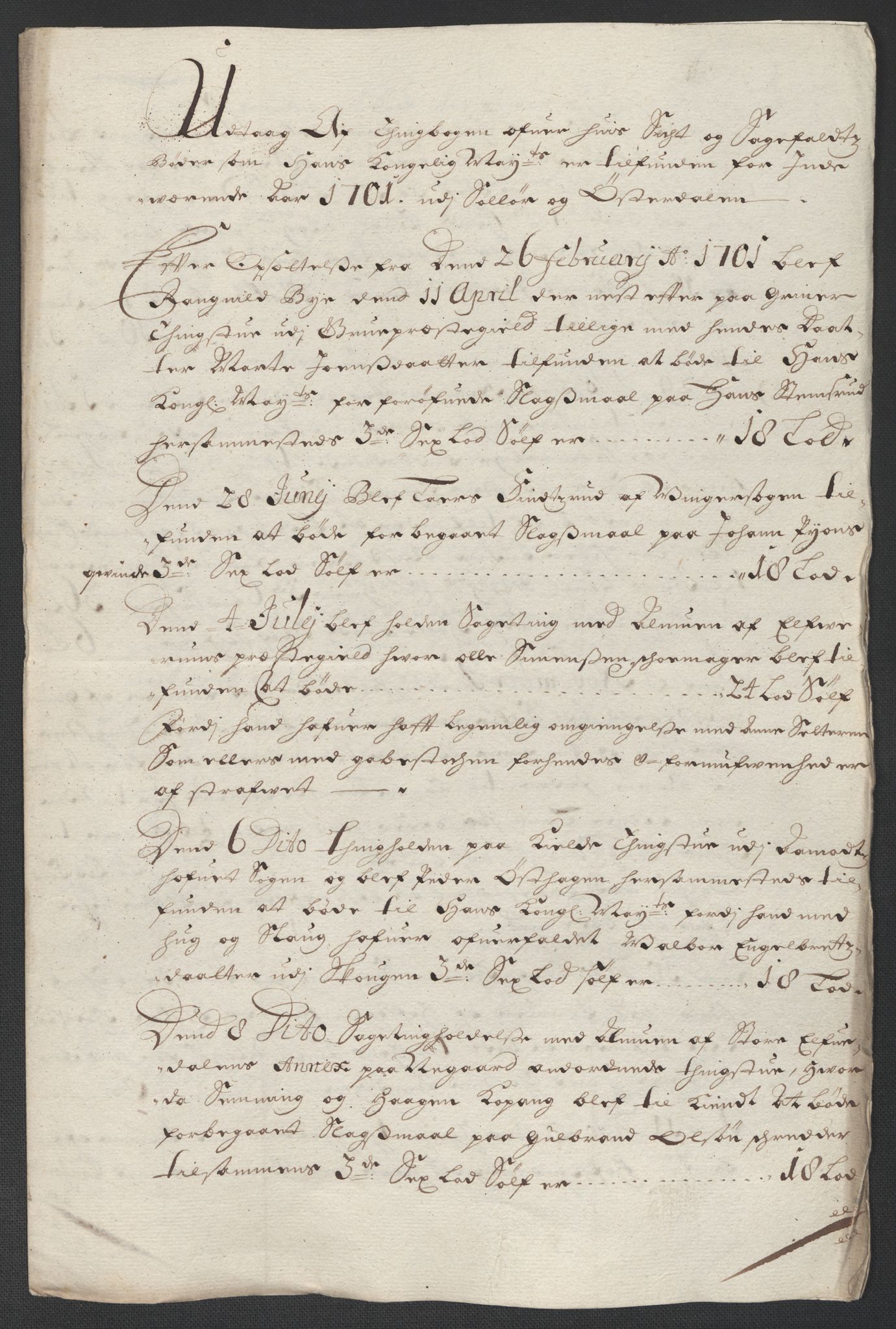 Rentekammeret inntil 1814, Reviderte regnskaper, Fogderegnskap, RA/EA-4092/R13/L0839: Fogderegnskap Solør, Odal og Østerdal, 1701, p. 28