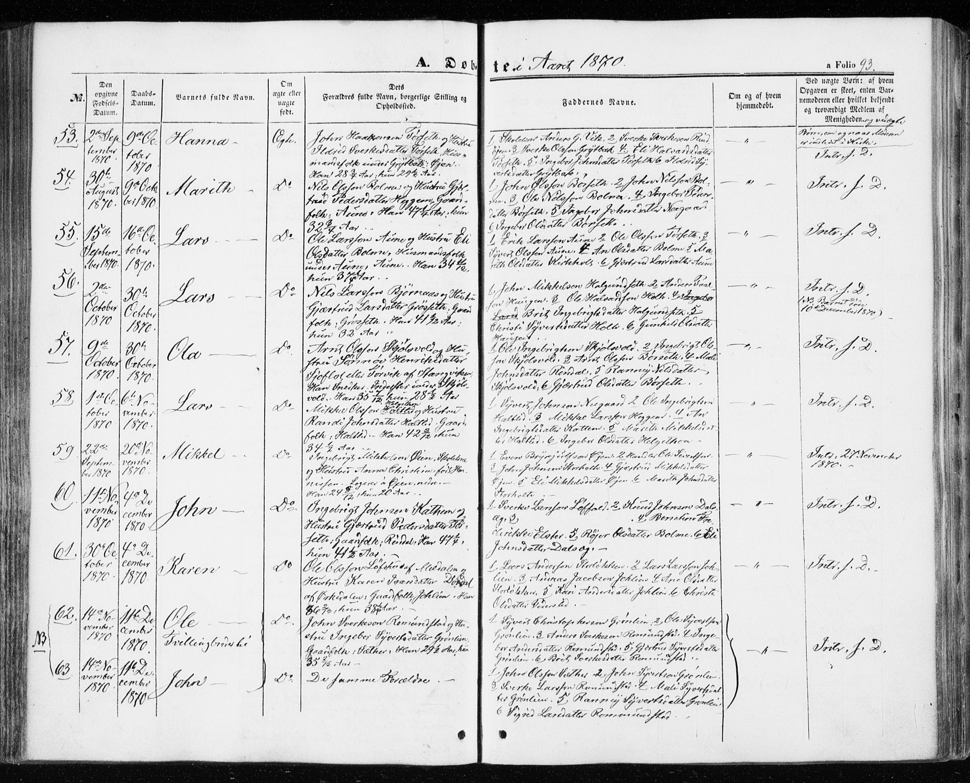 Ministerialprotokoller, klokkerbøker og fødselsregistre - Møre og Romsdal, AV/SAT-A-1454/598/L1067: Parish register (official) no. 598A01, 1858-1871, p. 93