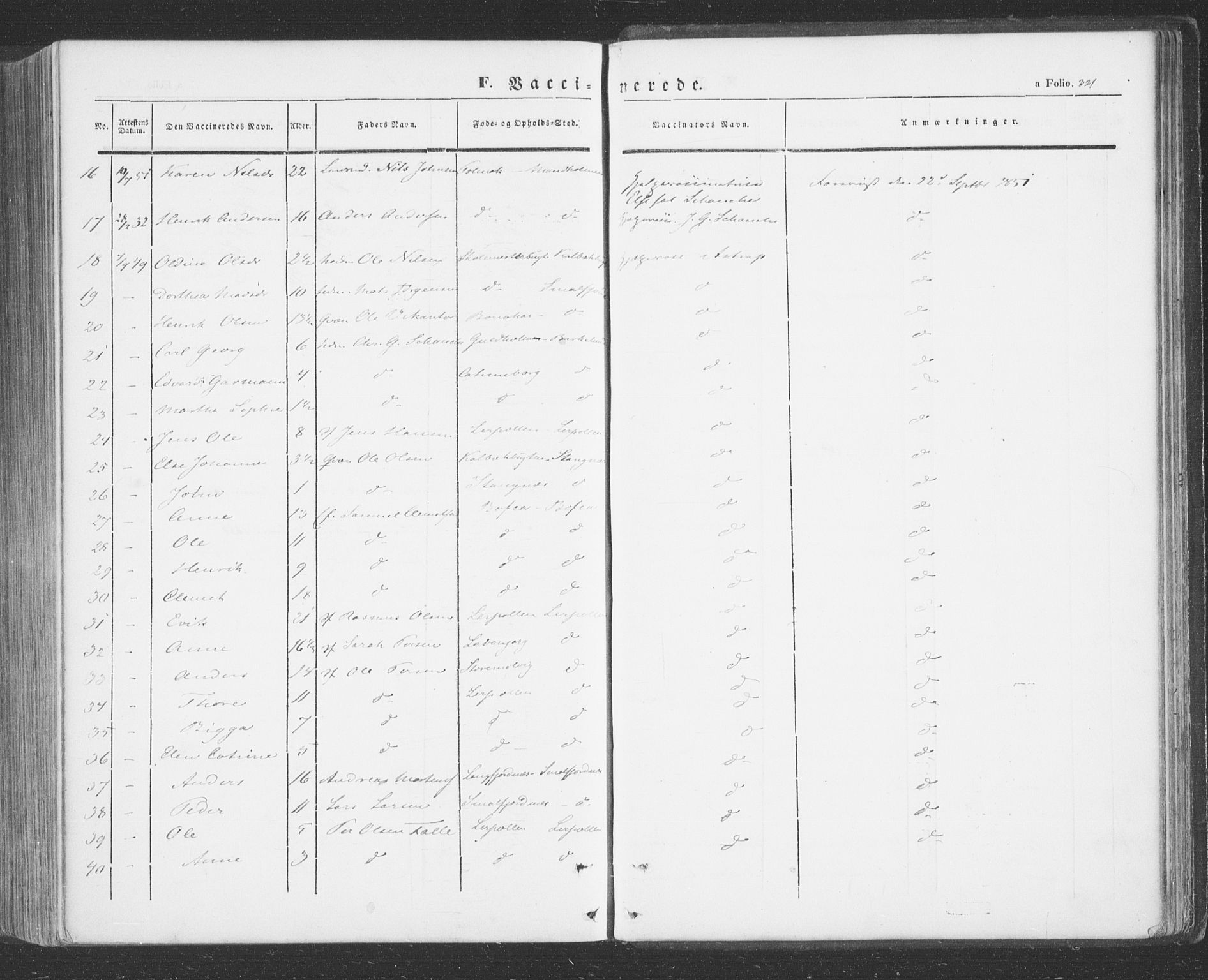 Tana sokneprestkontor, AV/SATØ-S-1334/H/Ha/L0001kirke: Parish register (official) no. 1, 1846-1861, p. 321