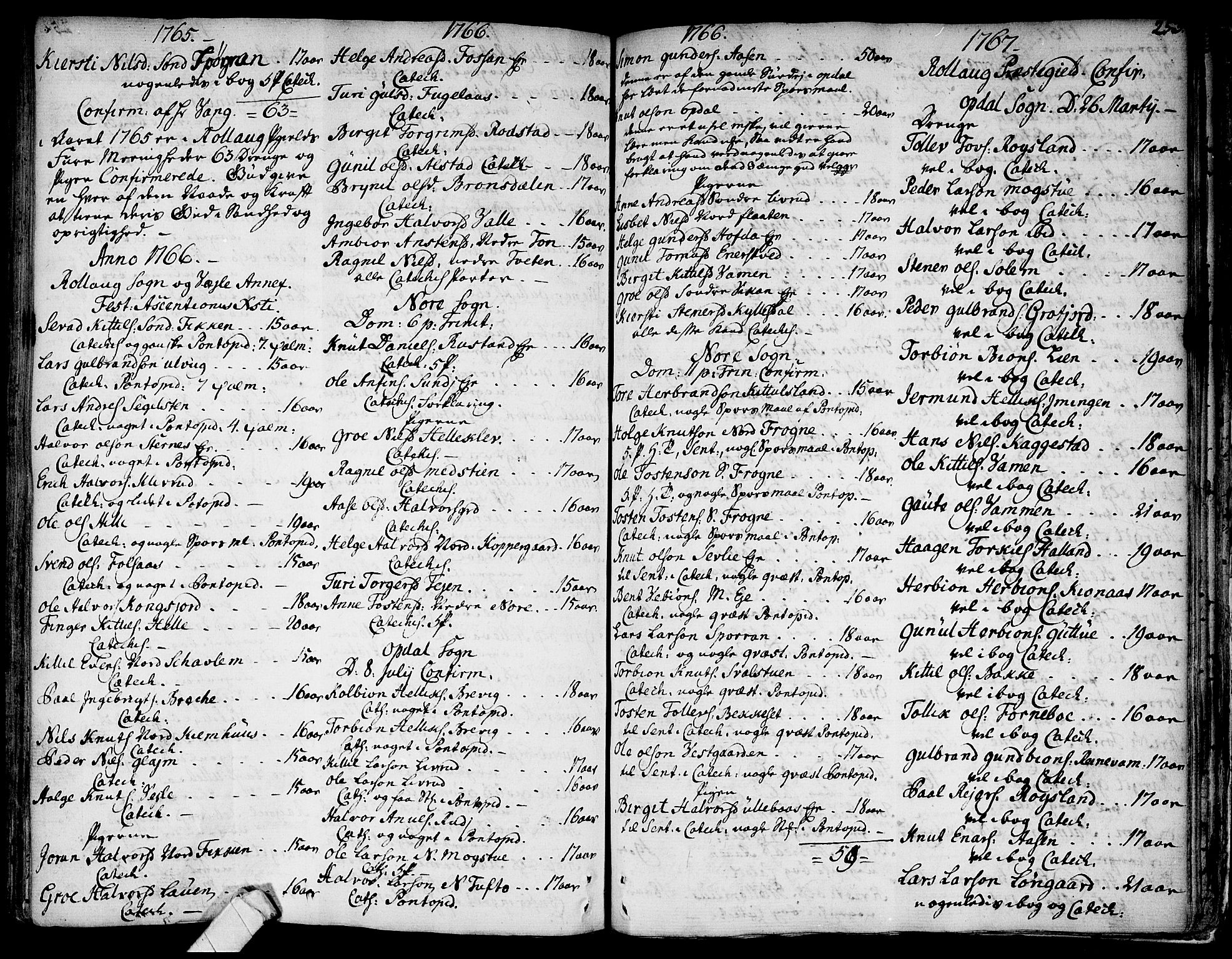 Rollag kirkebøker, SAKO/A-240/F/Fa/L0003: Parish register (official) no. I 3, 1743-1778, p. 253