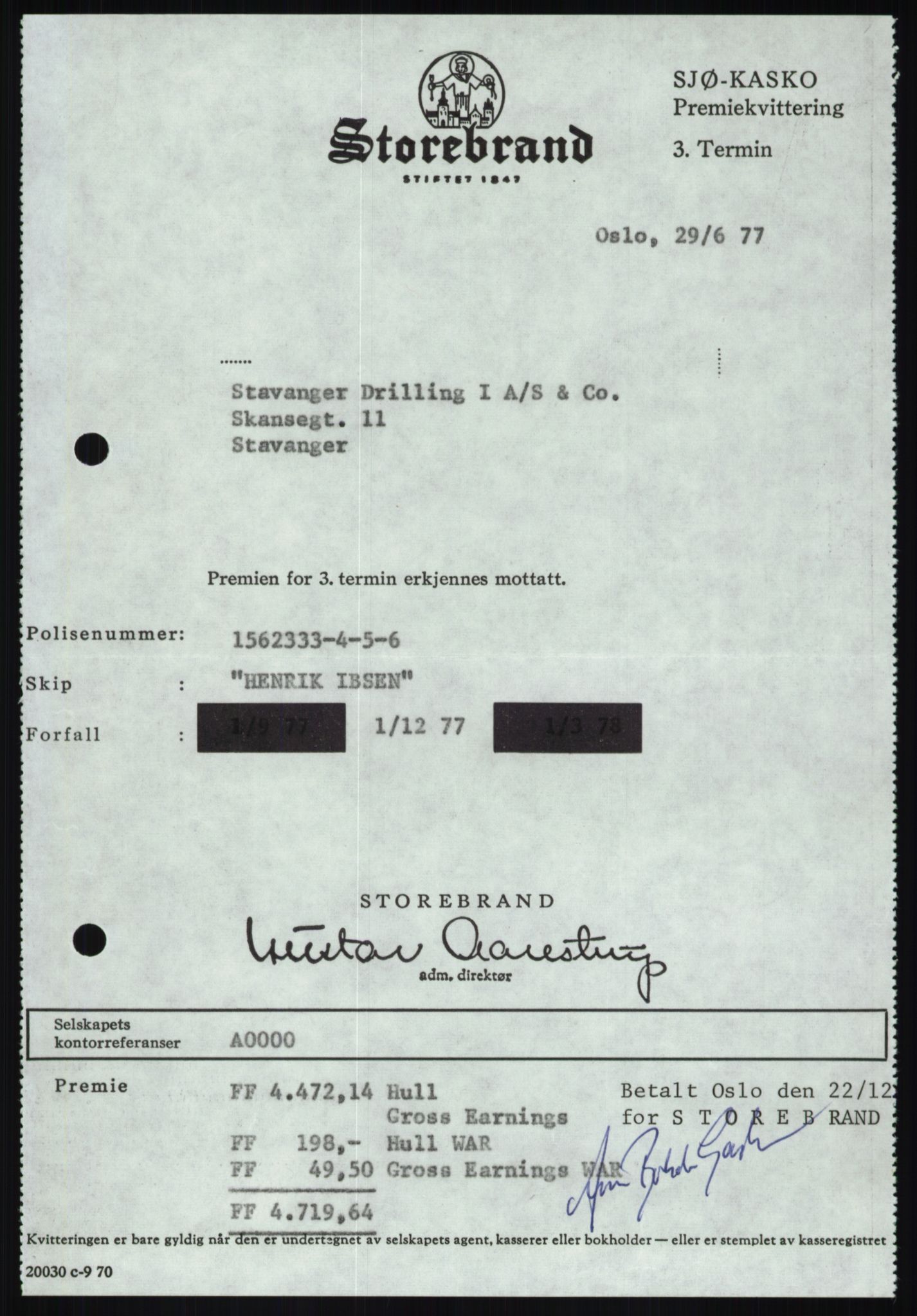 Pa 1503 - Stavanger Drilling AS, SAST/A-101906/D/L0007: Korrespondanse og saksdokumenter, 1974-1981, p. 195