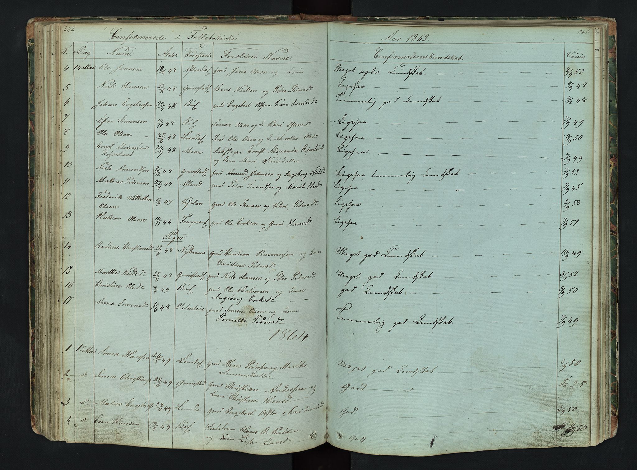 Gausdal prestekontor, AV/SAH-PREST-090/H/Ha/Hab/L0006: Parish register (copy) no. 6, 1846-1893, p. 242-243