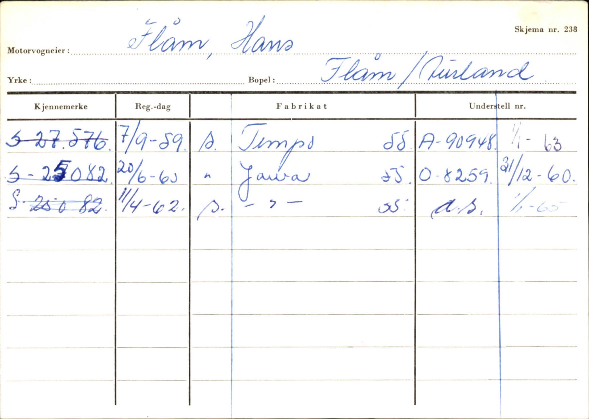 Statens vegvesen, Sogn og Fjordane vegkontor, SAB/A-5301/4/F/L0125: Eigarregister Sogndal V-Å. Aurland A-Å. Fjaler A-N, 1945-1975, p. 583