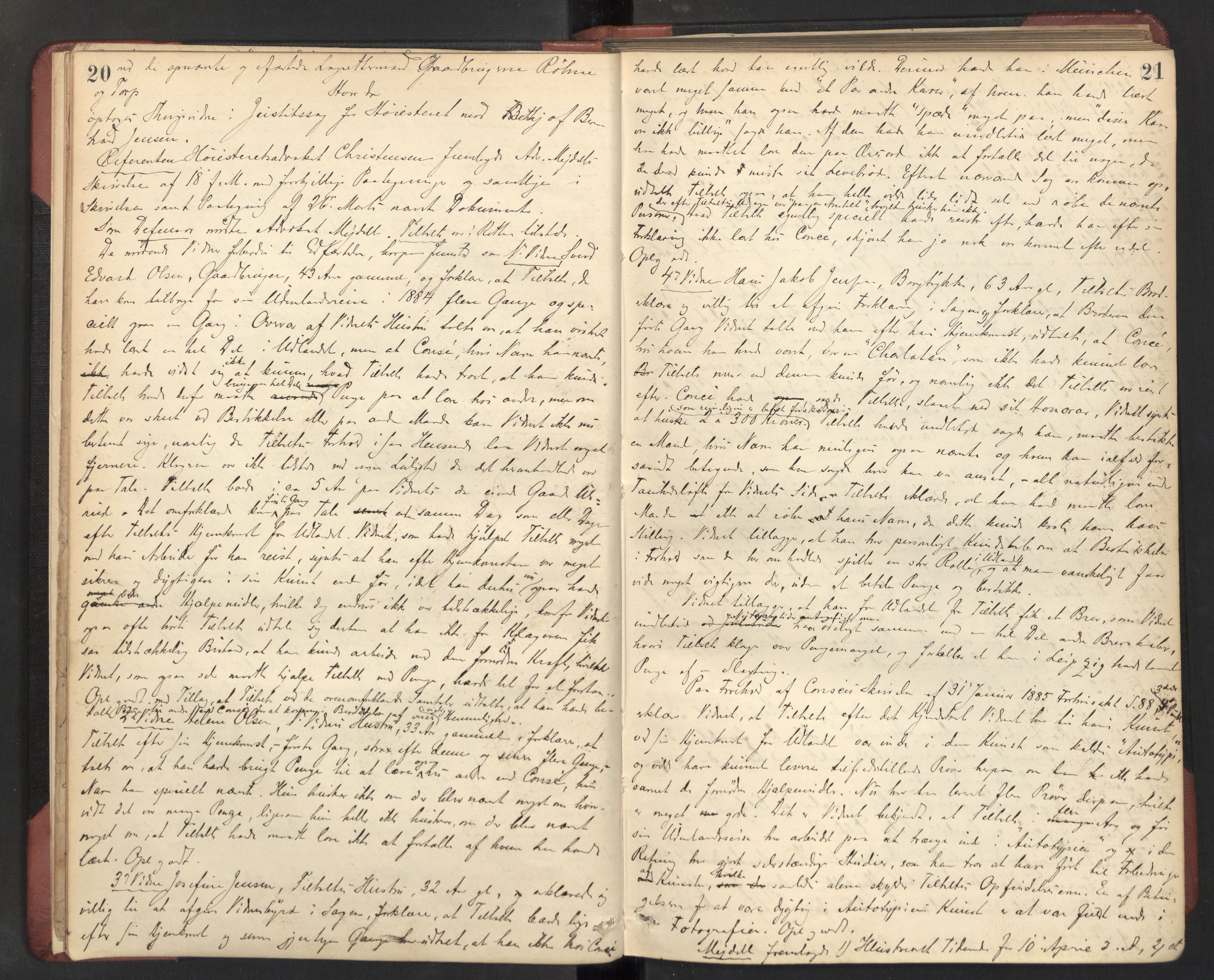 Aker sorenskriveri, AV/SAO-A-10895/F/Fc/Fcb/L0061: Ekstrarettsprotokoll, 1887-1889, p. 20-21