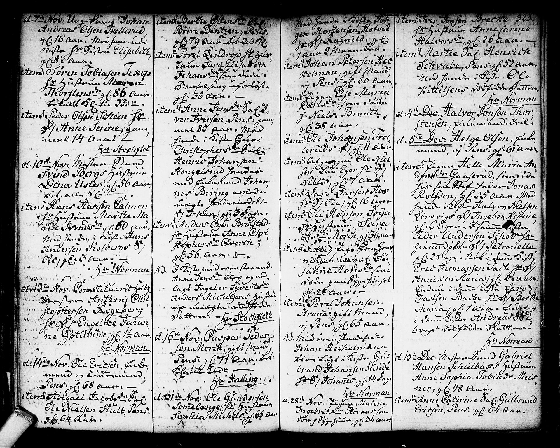 Kongsberg kirkebøker, SAKO/A-22/F/Fa/L0006: Parish register (official) no. I 6, 1783-1797, p. 323