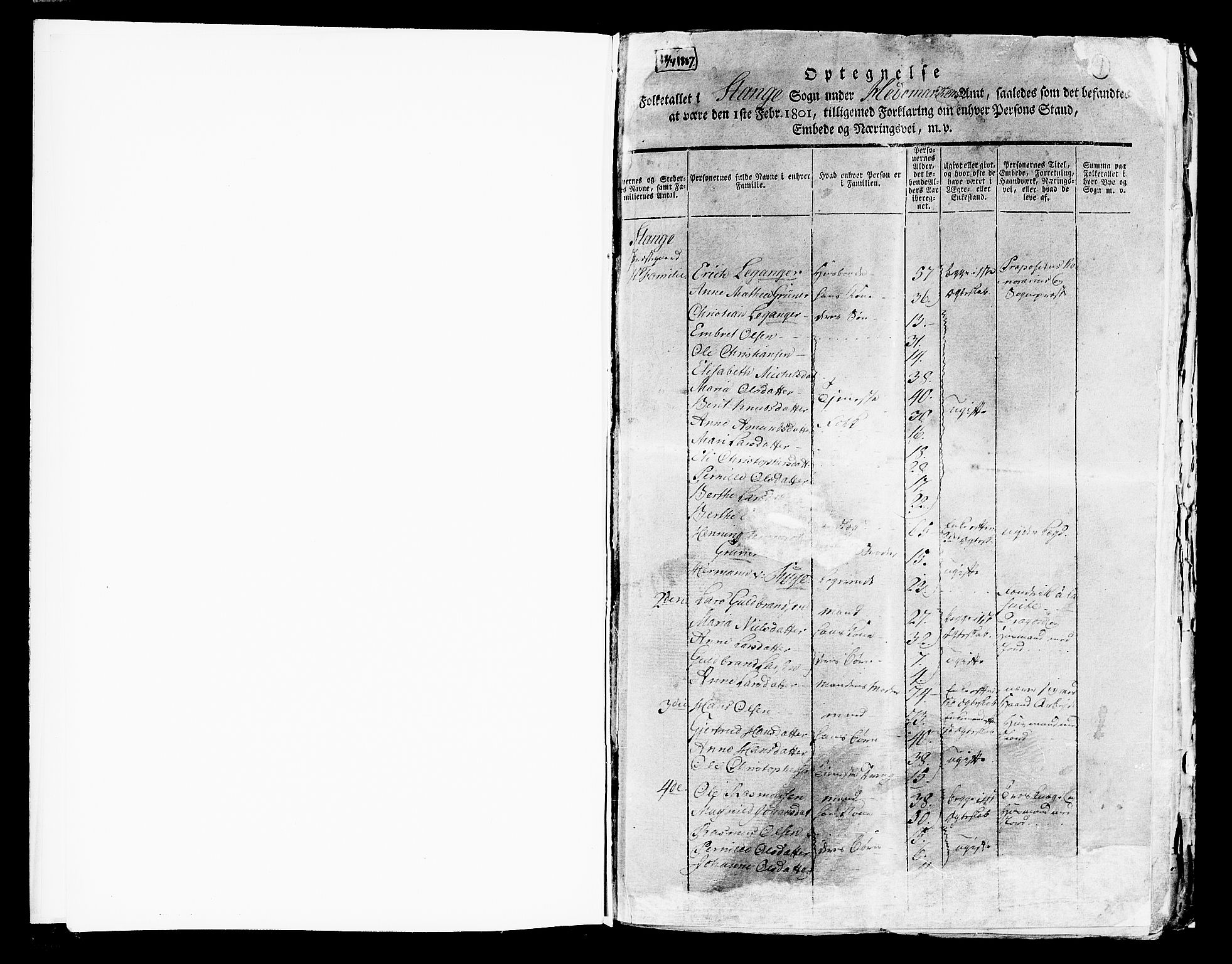 RA, 1801 census for 0417P Stange, 1801, p. 1a