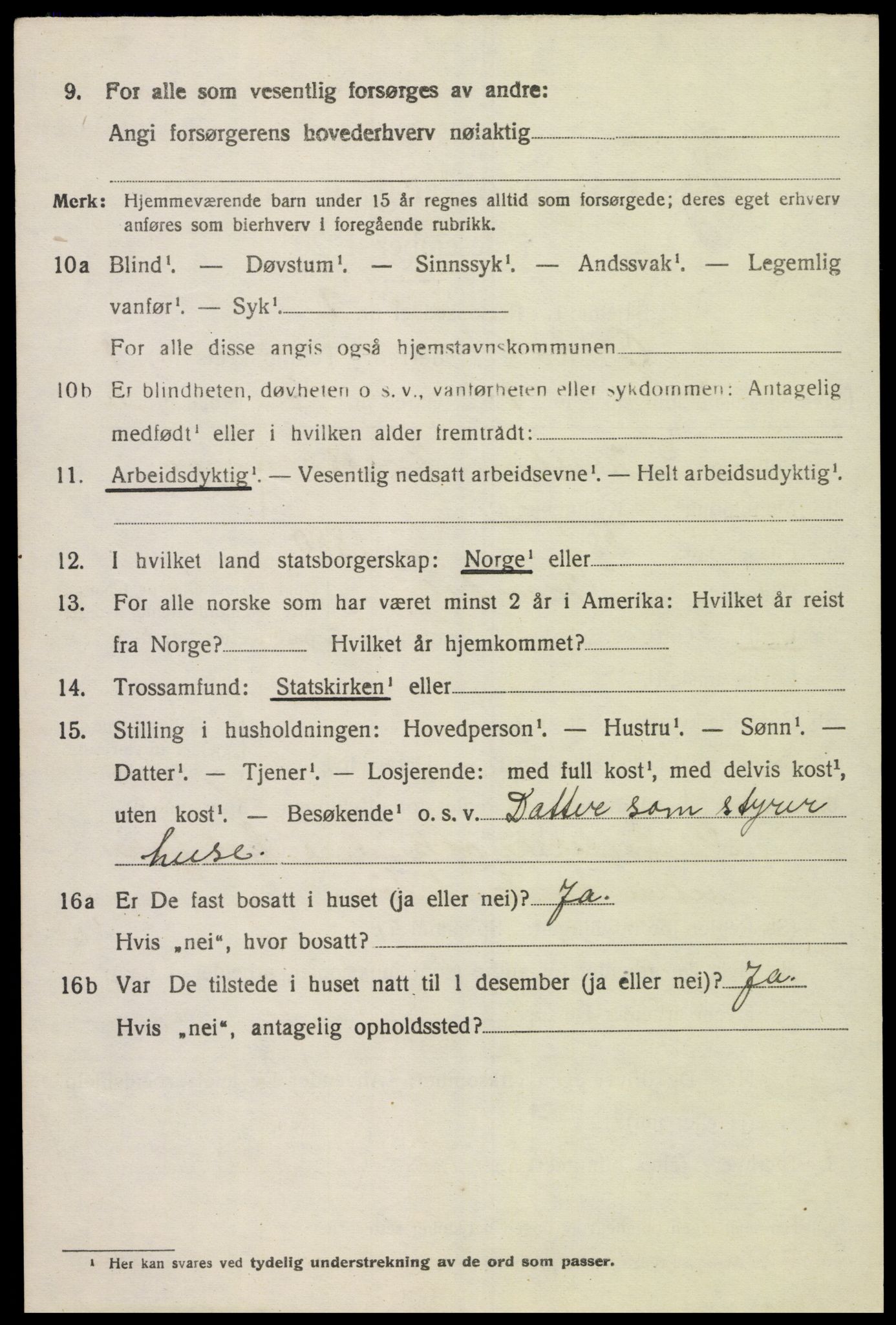 SAK, 1920 census for Øyslebø, 1920, p. 459