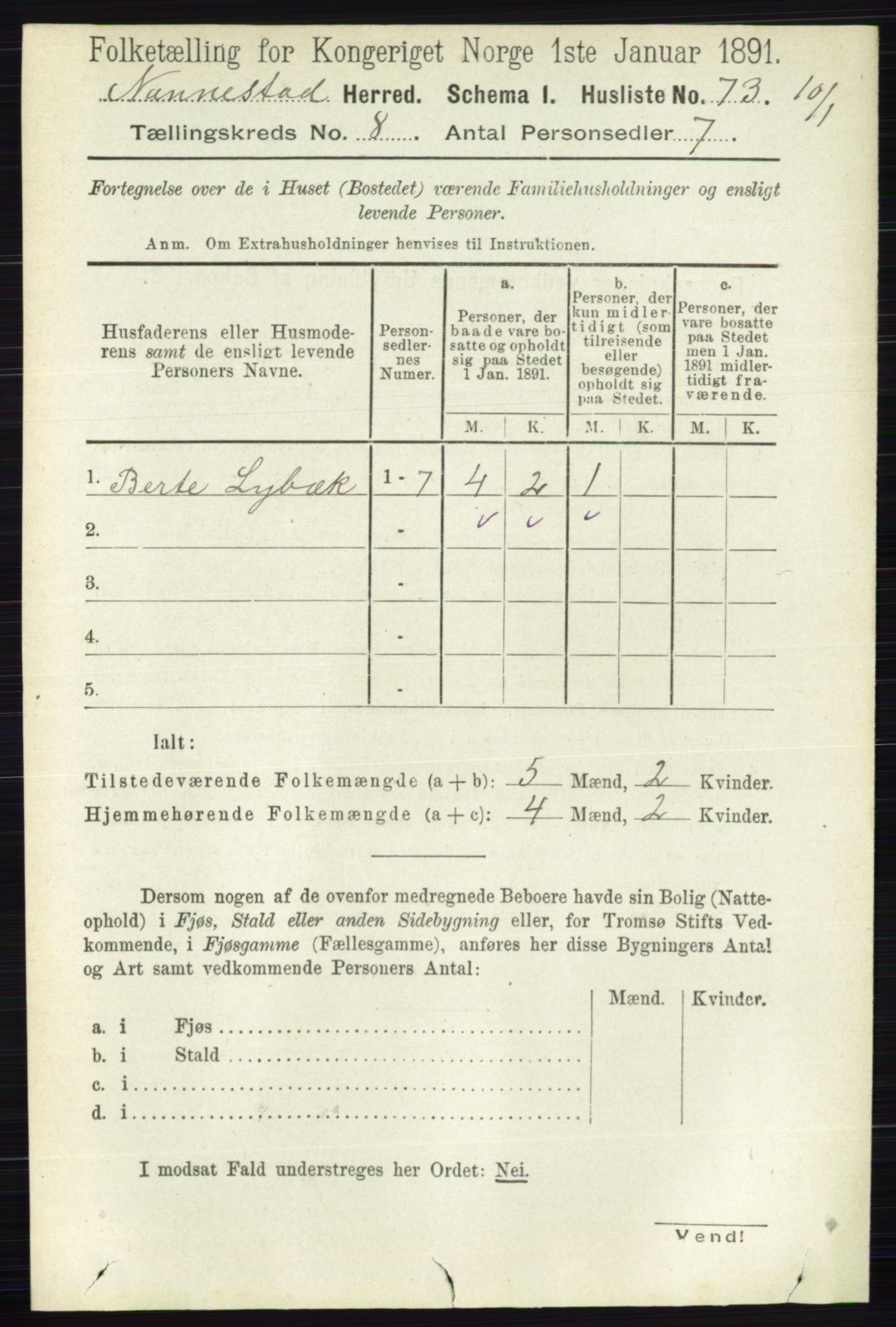RA, 1891 census for 0238 Nannestad, 1891, p. 4404