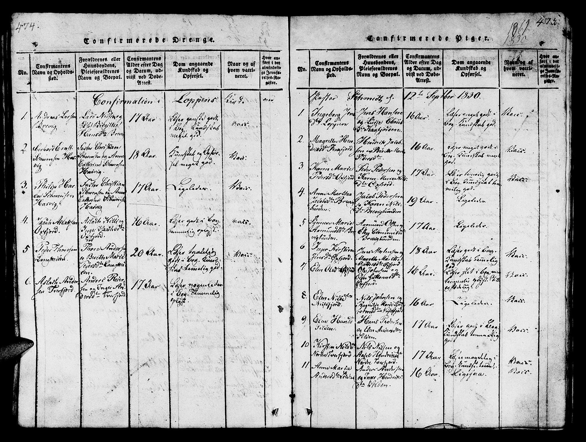 Loppa sokneprestkontor, SATØ/S-1339/H/Hb/L0001klokker: Parish register (copy) no. 1, 1820-1849, p. 474-475