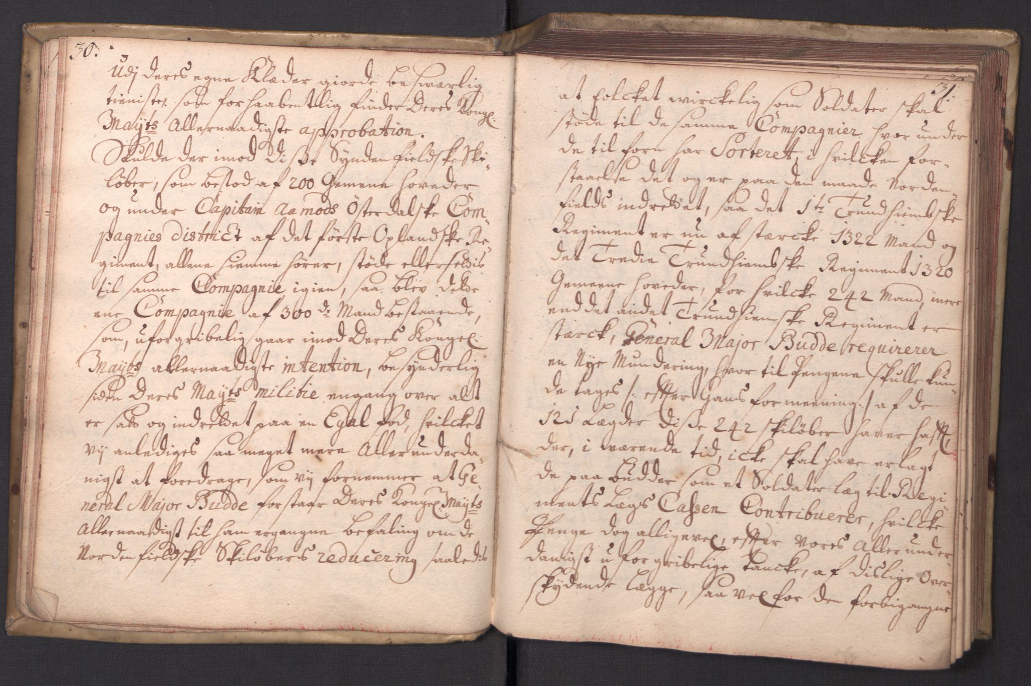 Kommanderende general (KG I) med Det norske krigsdirektorium, AV/RA-EA-5419/B/L0008: Kommanderende generals kopibok, 1720-1721, p. 30-31
