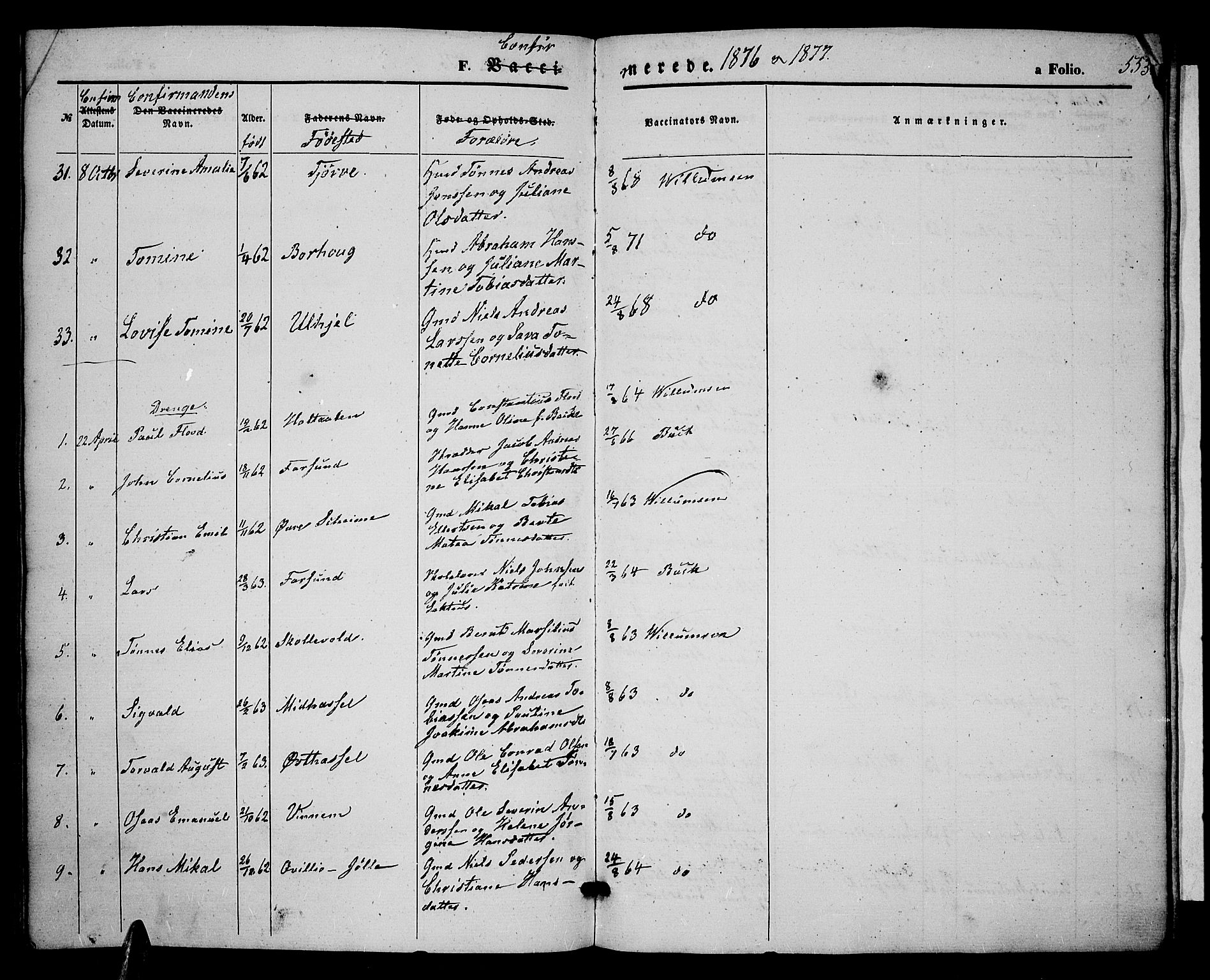 Lista sokneprestkontor, SAK/1111-0027/F/Fb/L0003: Parish register (copy) no. B 3, 1862-1877, p. 553