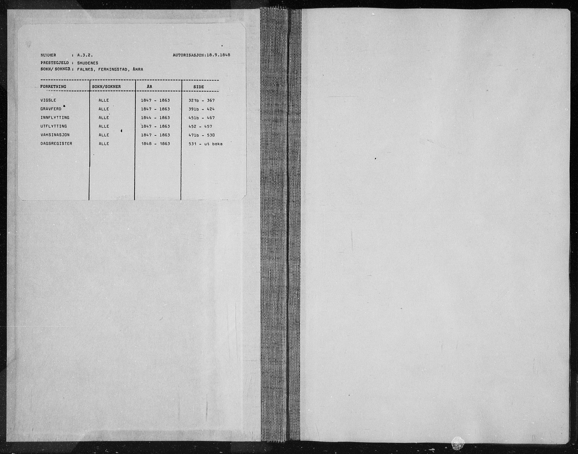 Skudenes sokneprestkontor, AV/SAST-A -101849/H/Ha/Haa/L0005: Parish register (official) no. A 3.2, 1847-1863