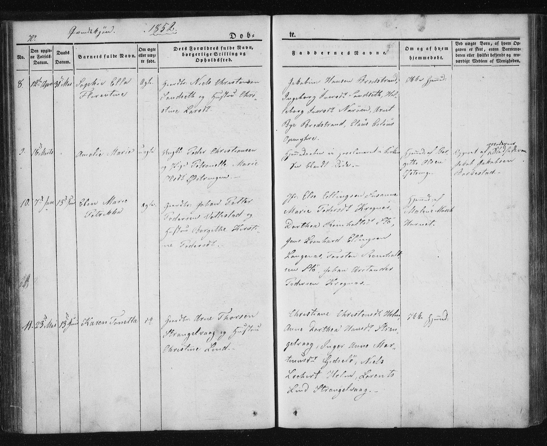 Ministerialprotokoller, klokkerbøker og fødselsregistre - Nordland, AV/SAT-A-1459/893/L1332: Parish register (official) no. 893A05, 1841-1858, p. 70