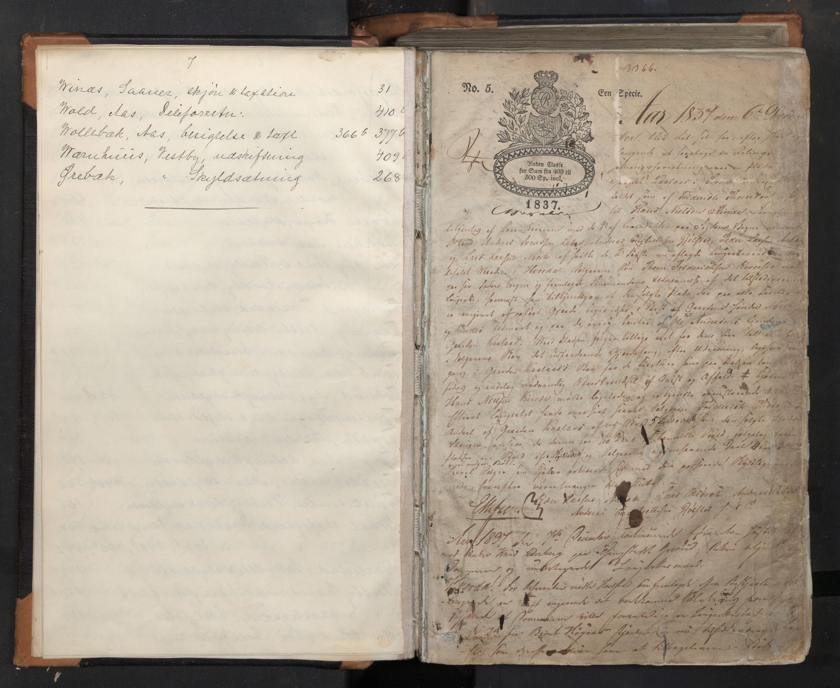 Follo sorenskriveri, AV/SAO-A-10274/F/Fc/Fca/L0007: Ekstrarettsprotokoll, 1837-1844, p. 0b-1a