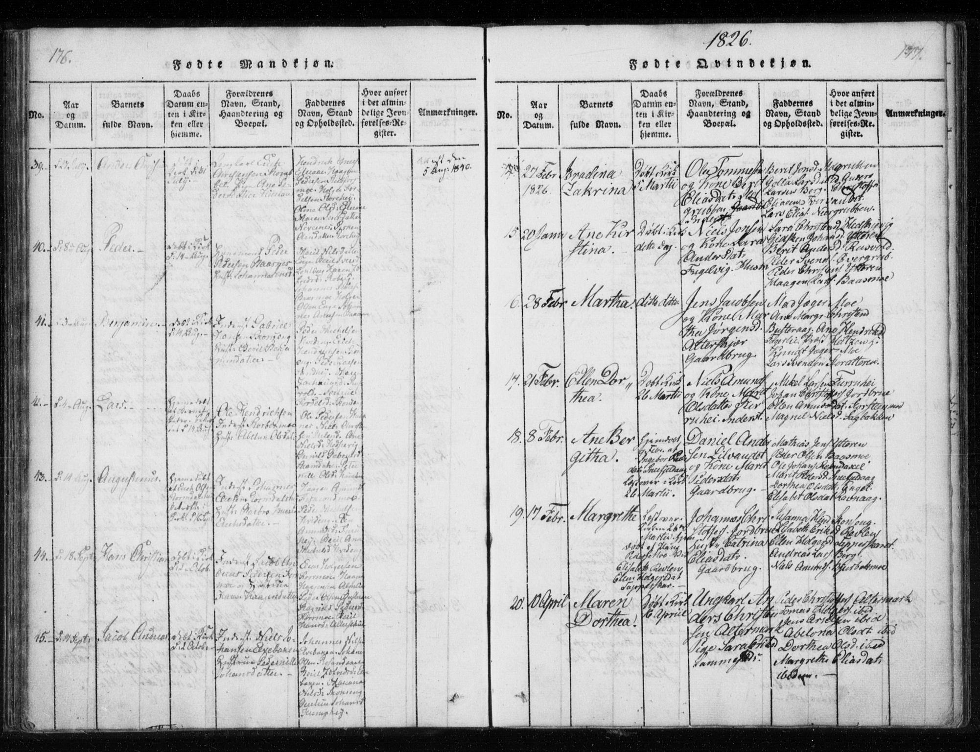 Ministerialprotokoller, klokkerbøker og fødselsregistre - Nordland, AV/SAT-A-1459/825/L0353: Parish register (official) no. 825A07, 1820-1826, p. 176-177