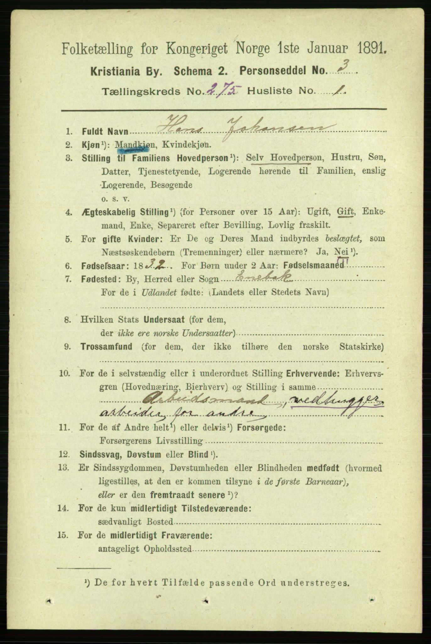 RA, 1891 census for 0301 Kristiania, 1891, p. 166940